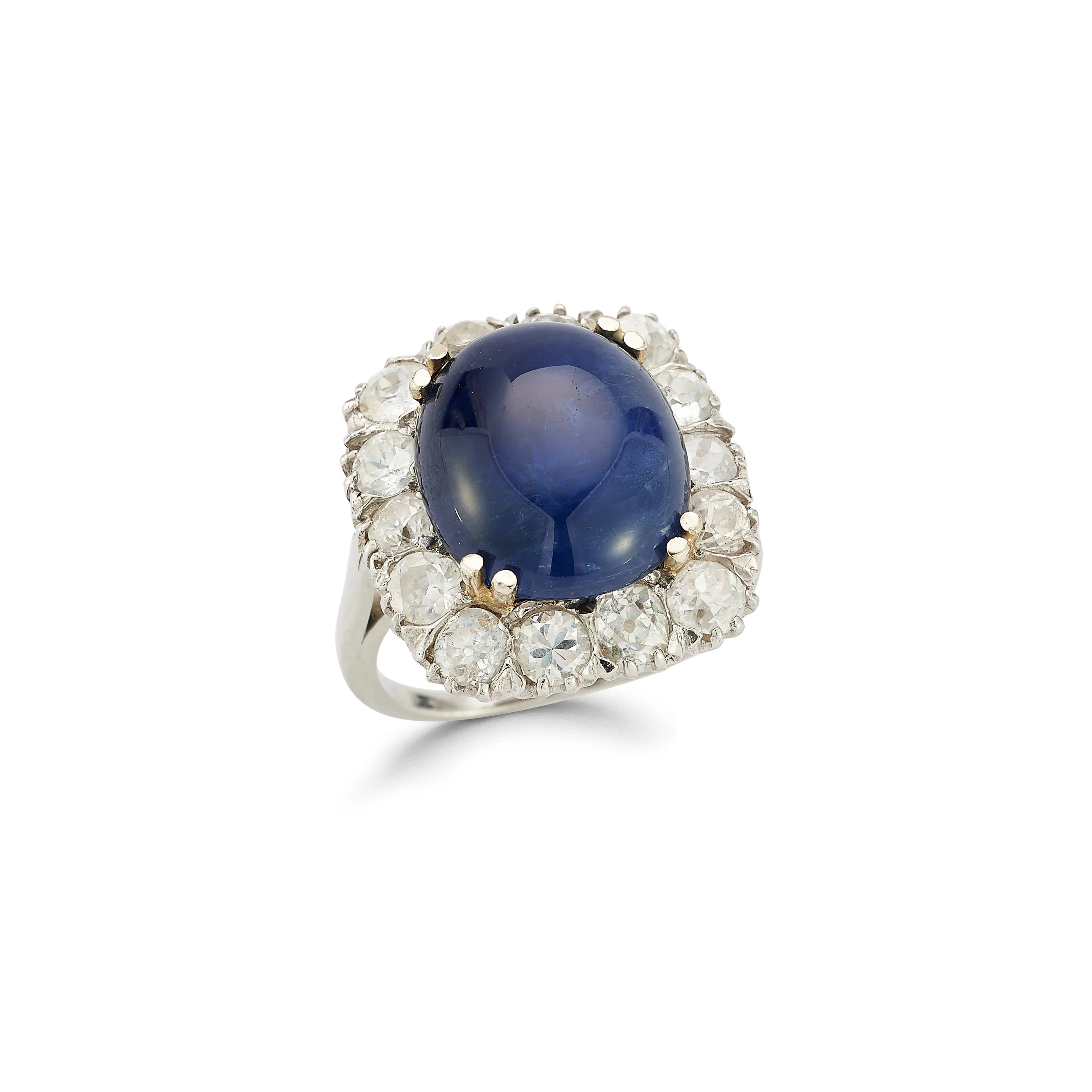 Cabochon Sapphire and Diamond Ring