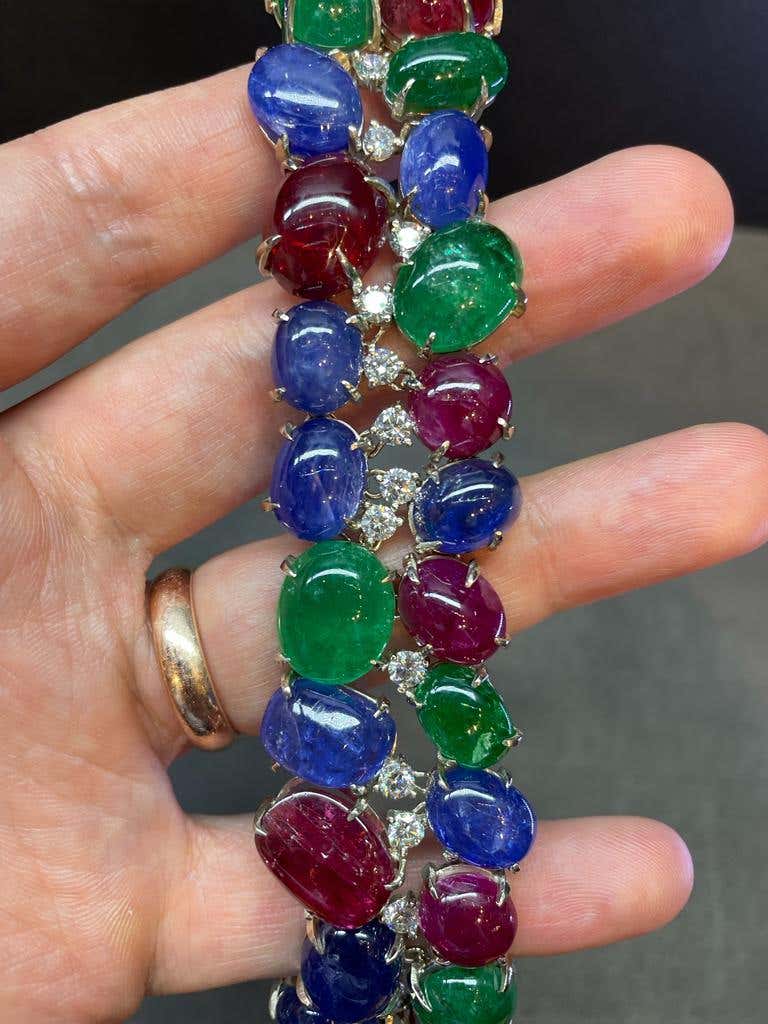 Art Deco Cabochon Tutti Frutti Bracelet - Image 4