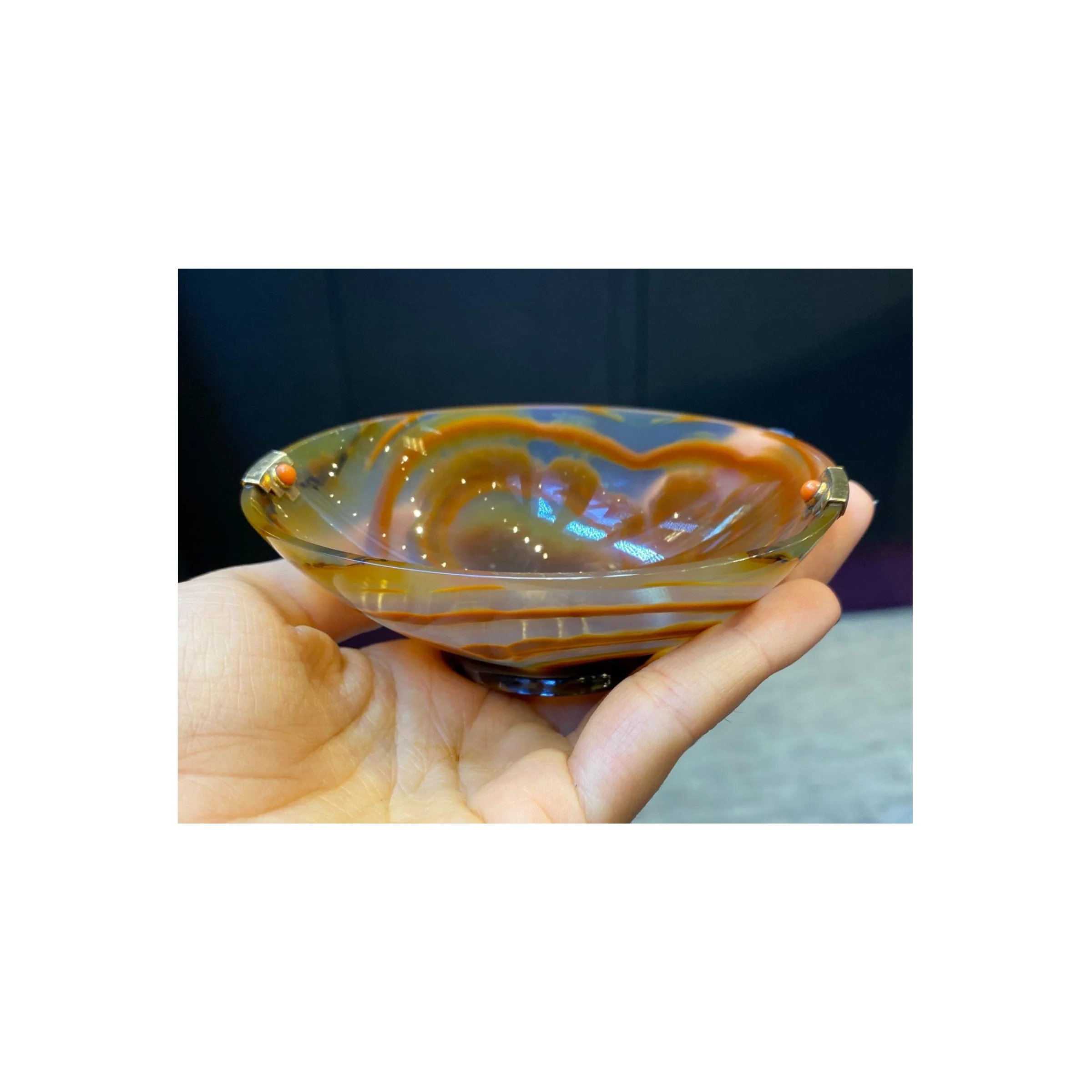 Cartier Art Deco Agate and Coral Bowl - Image 3