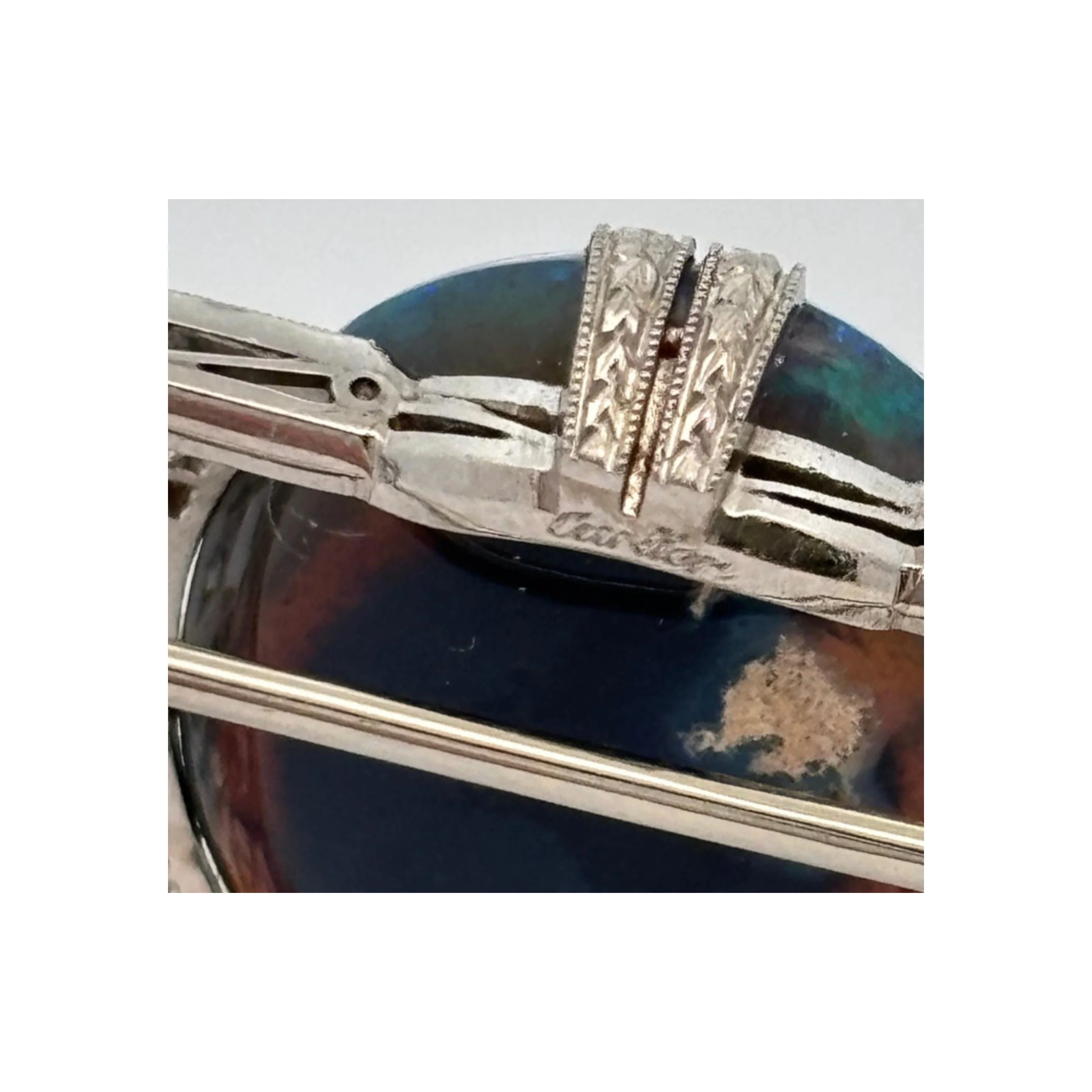 Cartier Art Deco Certified Opal and Diamond Brooch - Image 4