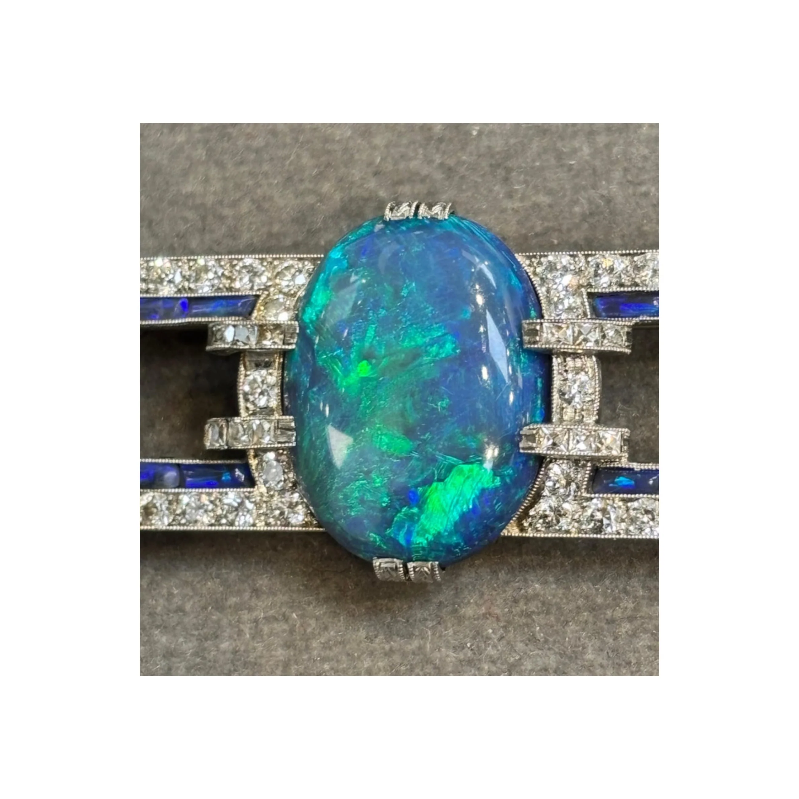 Cartier Art Deco Certified Opal and Diamond Brooch - Image 6