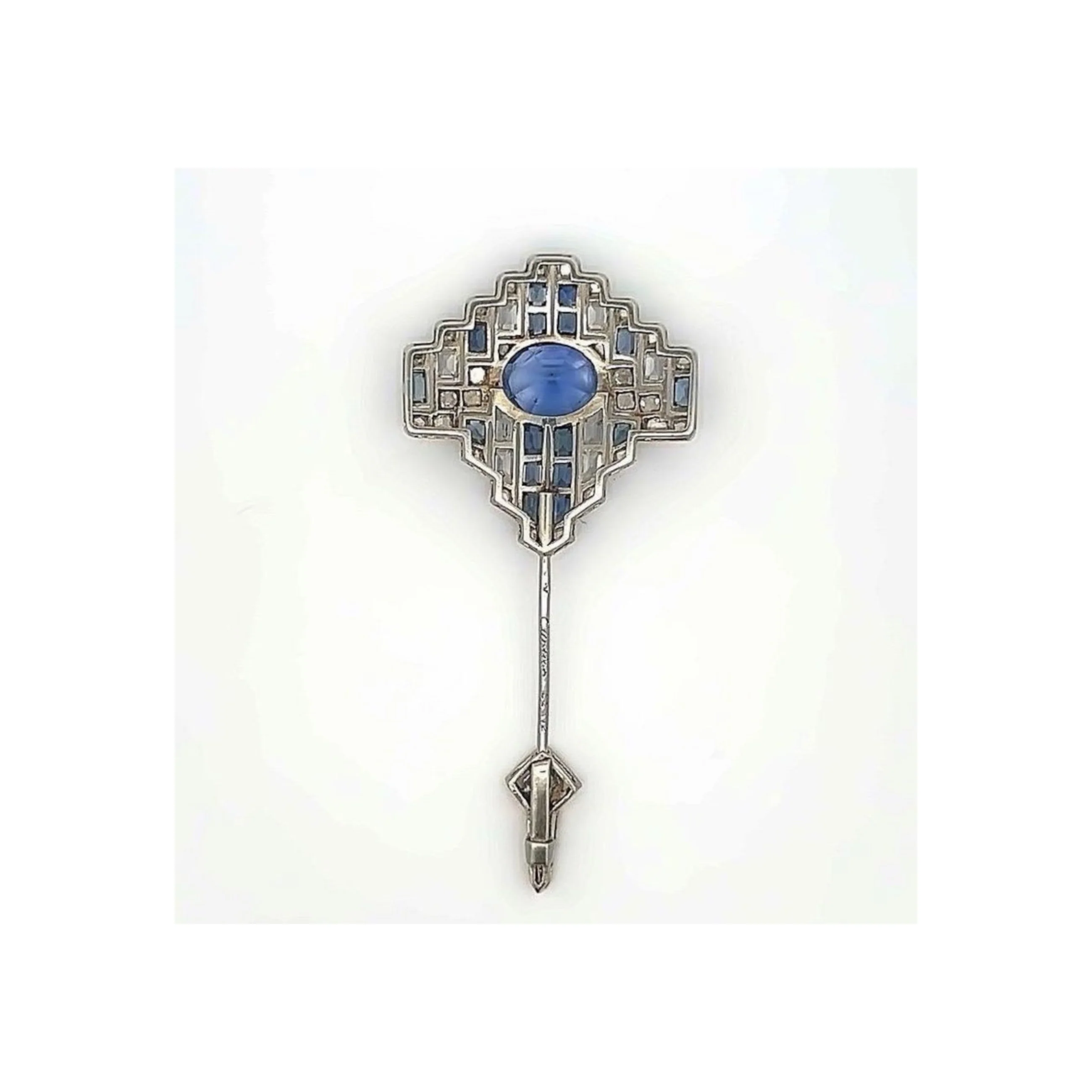 Art Deco Sapphire Jabot Brooch - Image 4