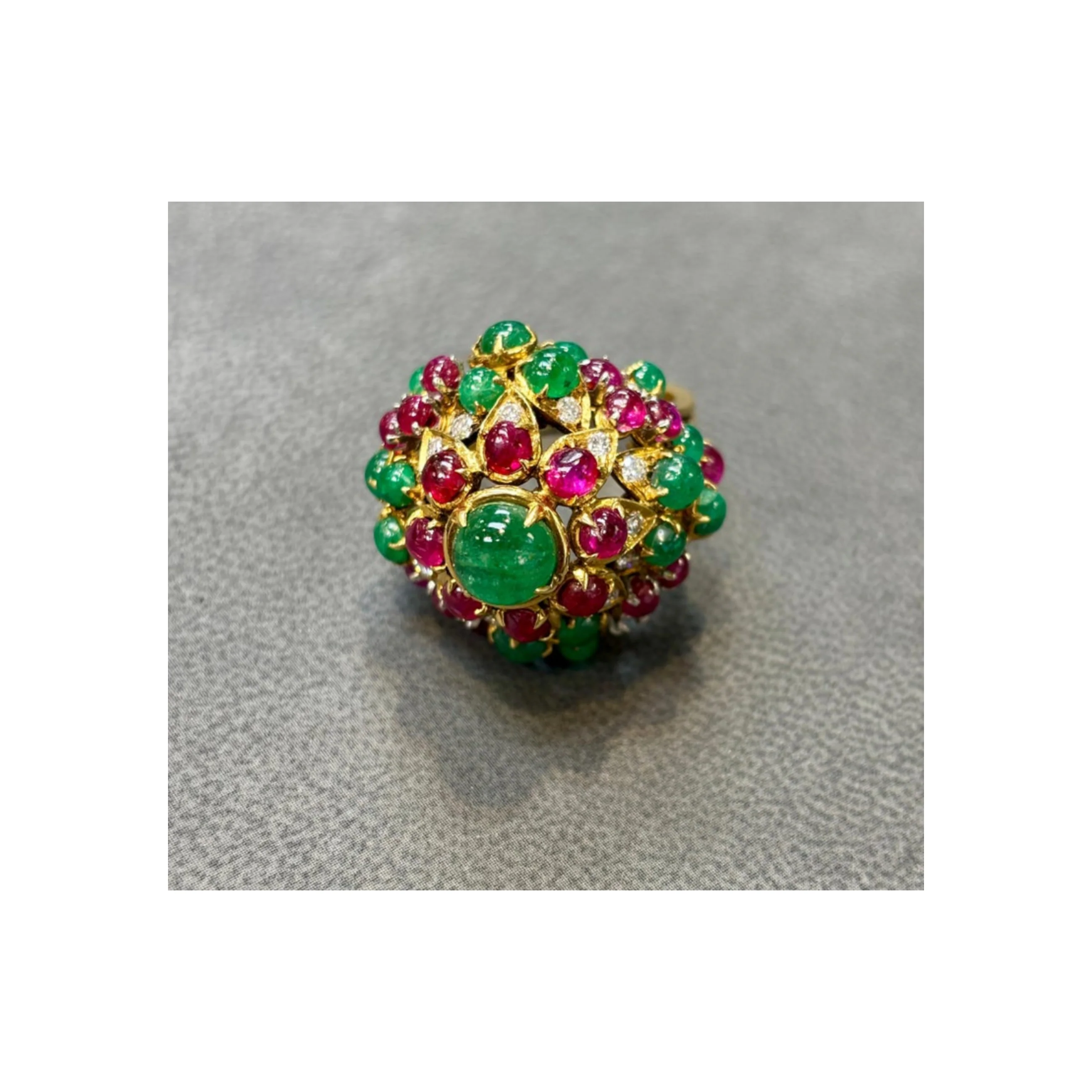 Cartier Mughal Style Ruby & Emerald Cocktail Ring - Image 6