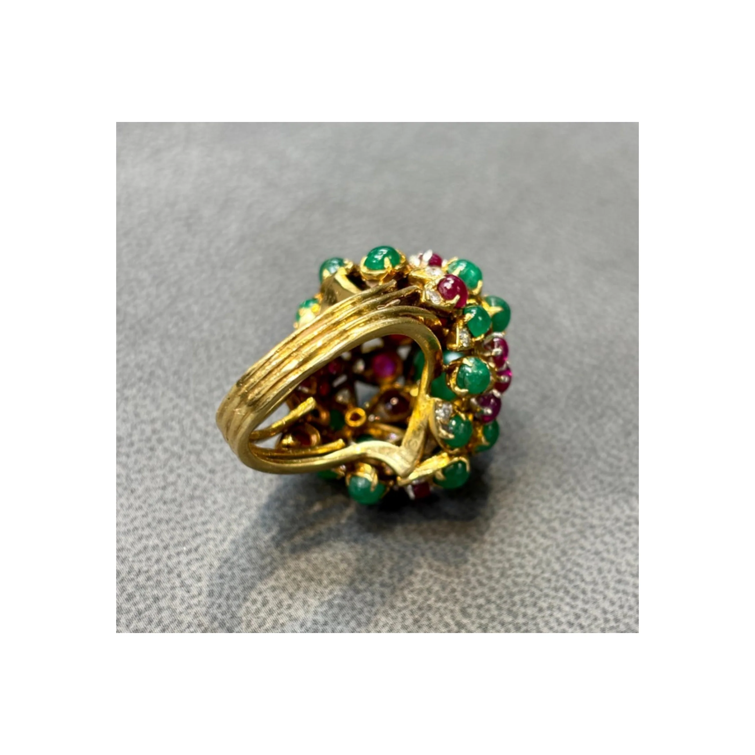 Cartier Mughal Style Ruby & Emerald Cocktail Ring - Image 9