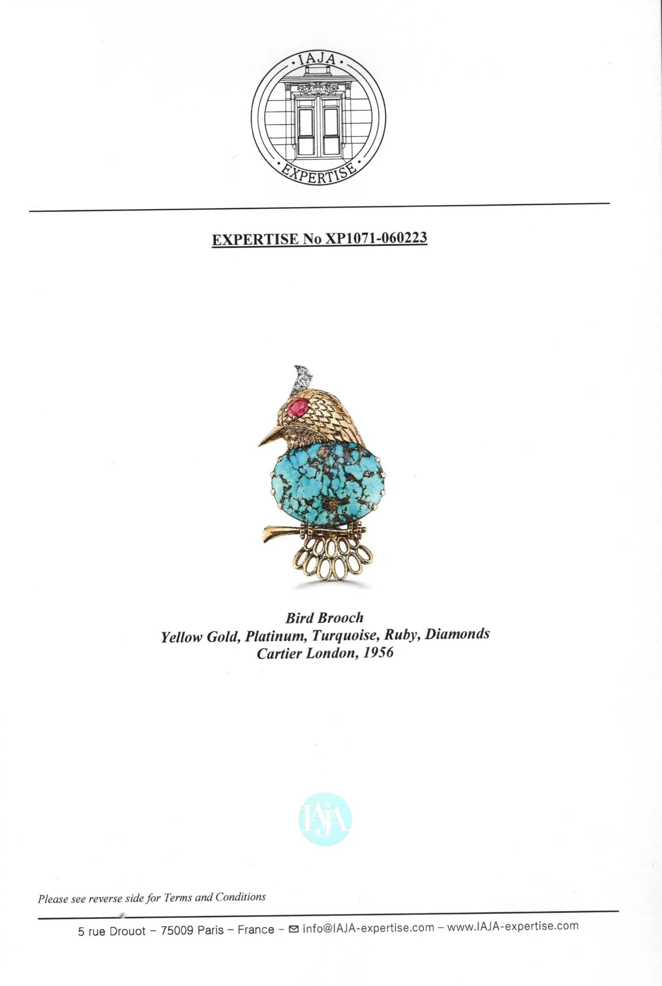 Cartier Turquoise & Diamond Bird Brooch - Image 6