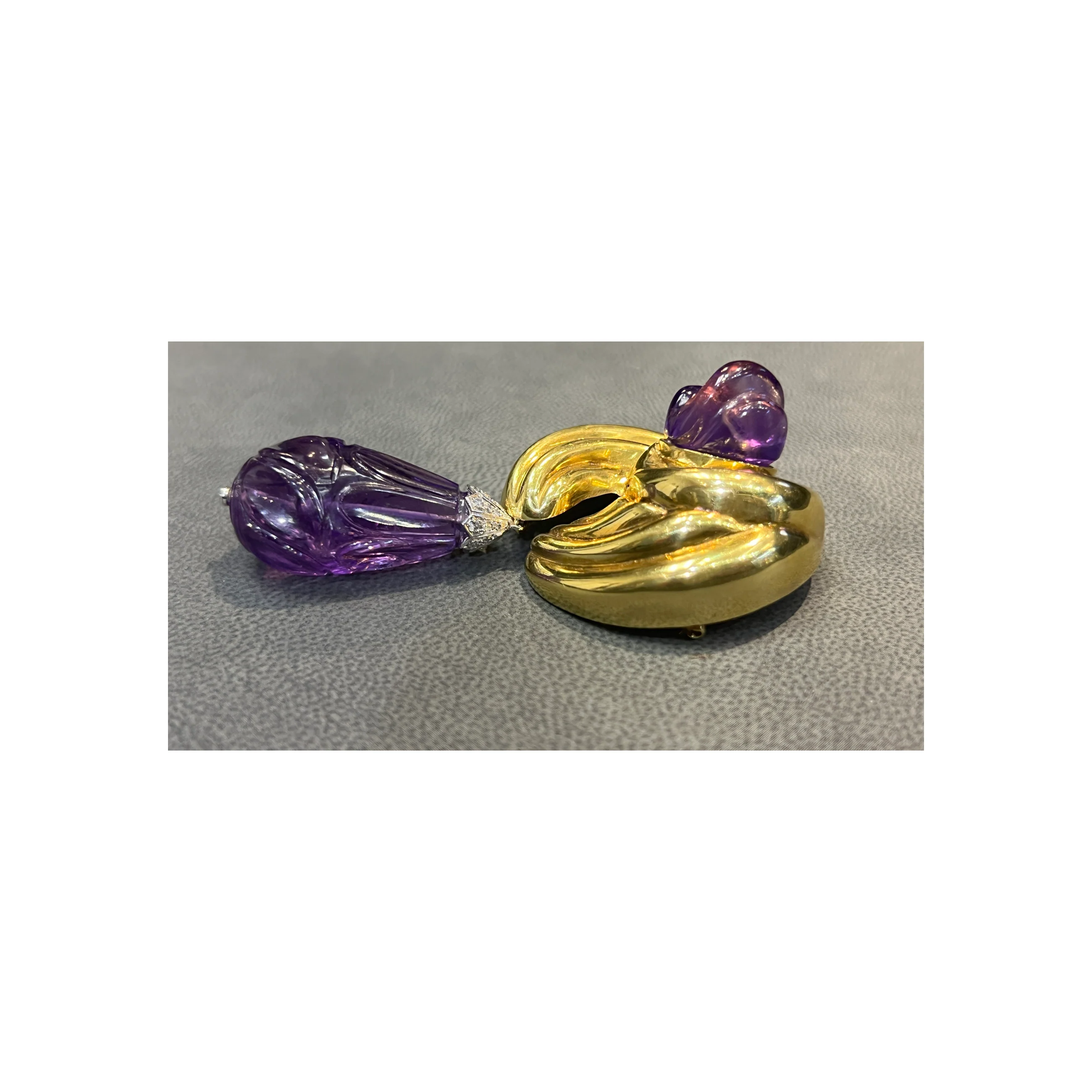Carved Amethyst Brooch - Image 10
