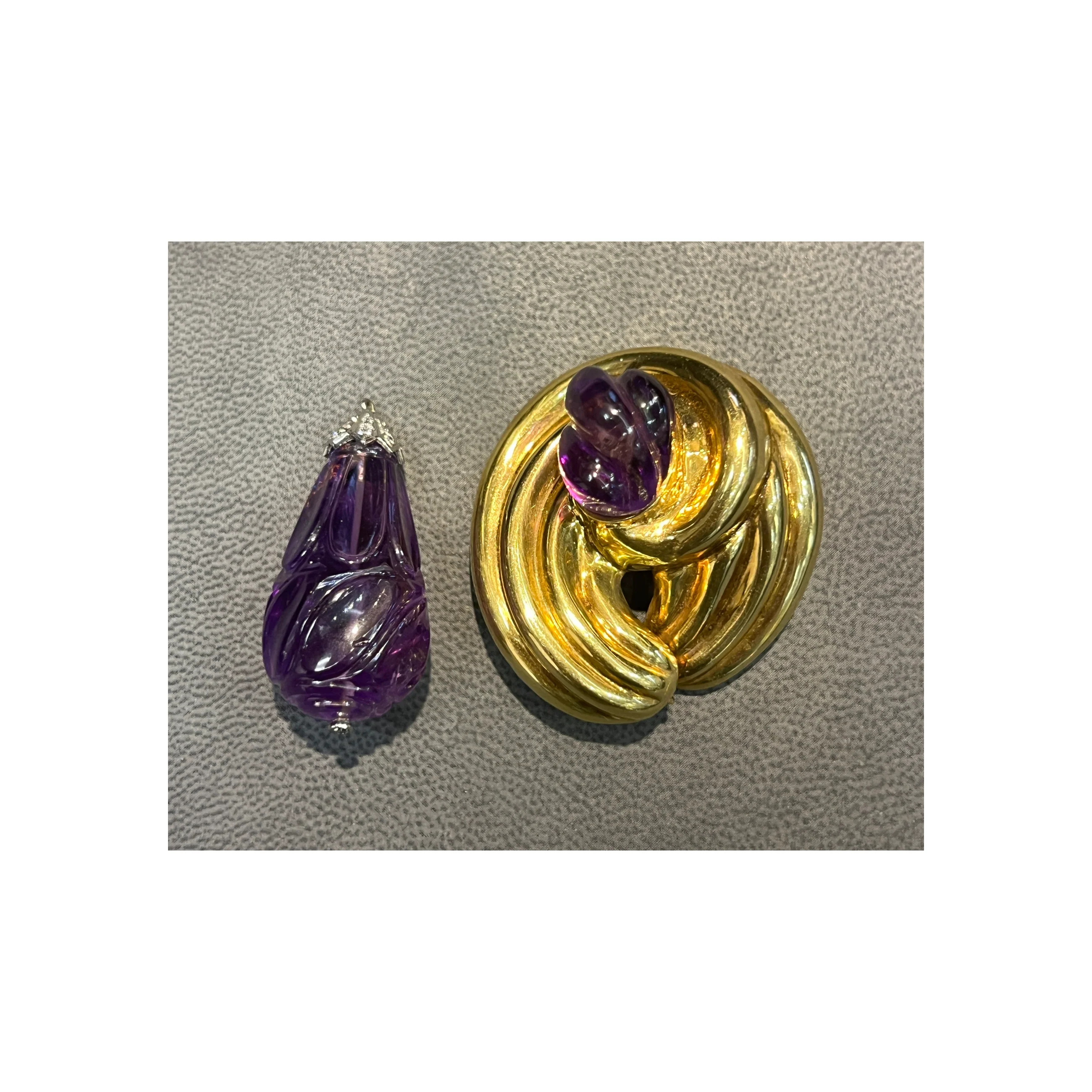 Carved Amethyst Brooch - Image 14