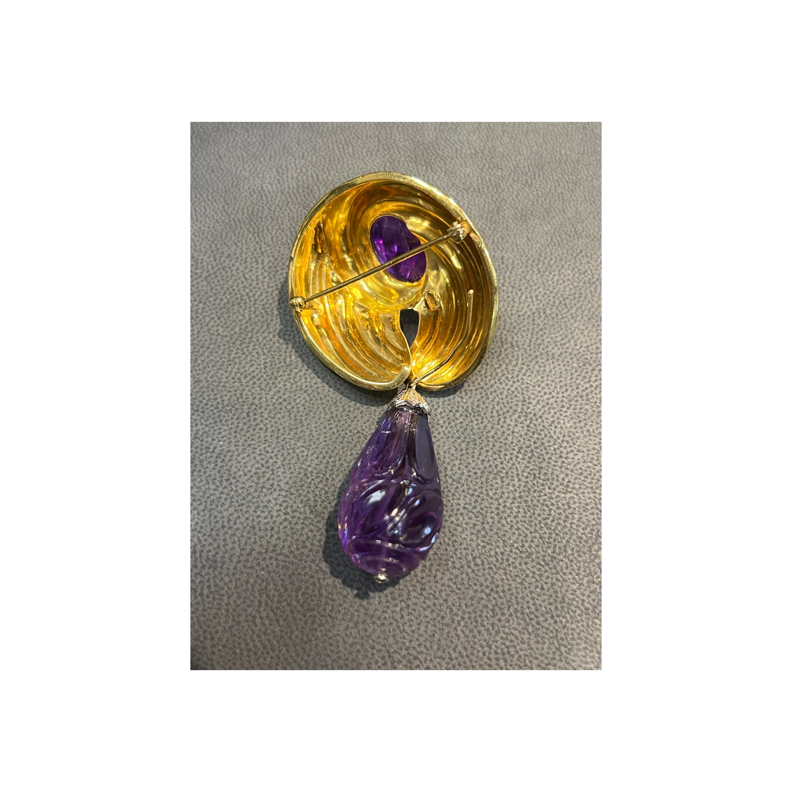 Carved Amethyst Brooch - Image 5