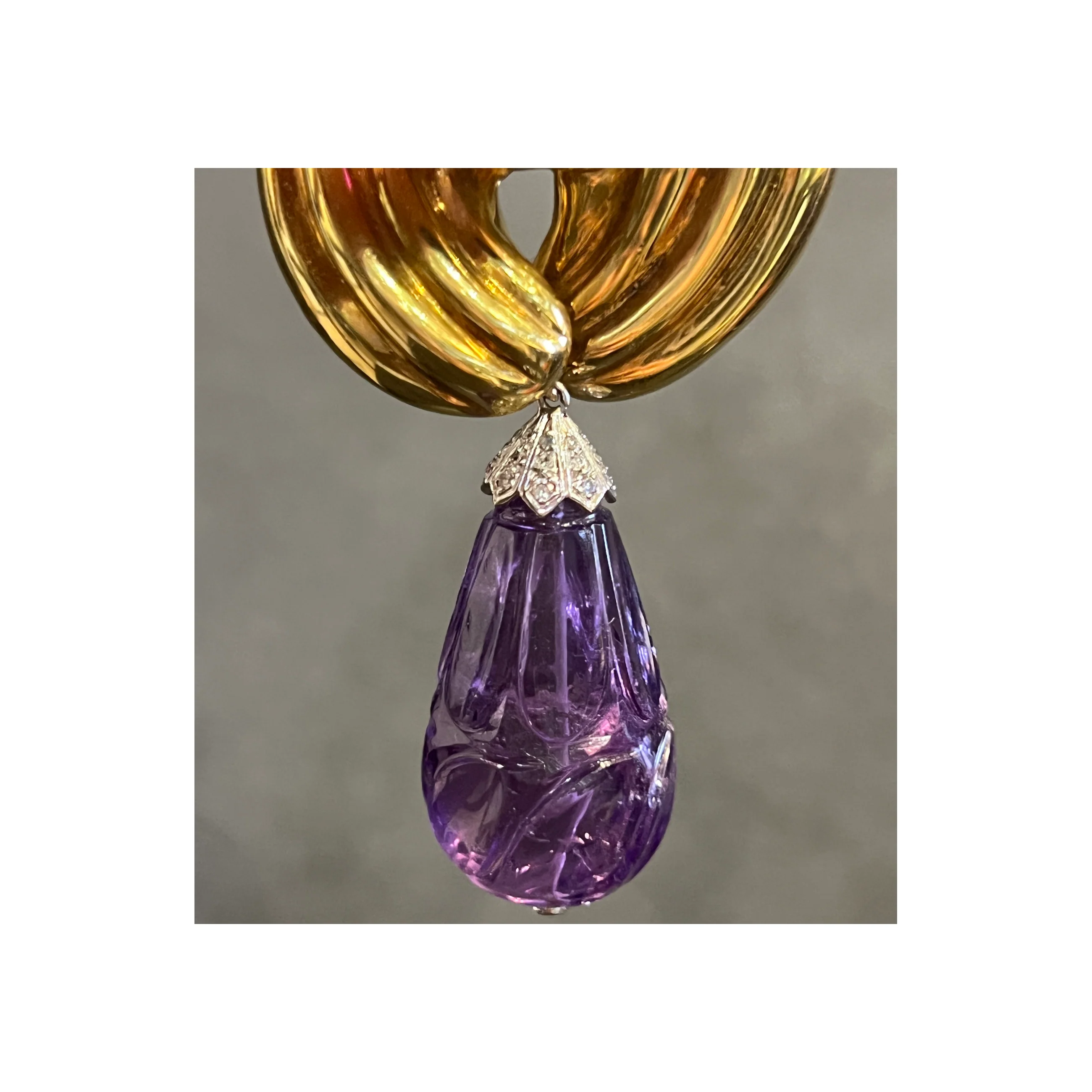 Carved Amethyst Brooch - Image 6
