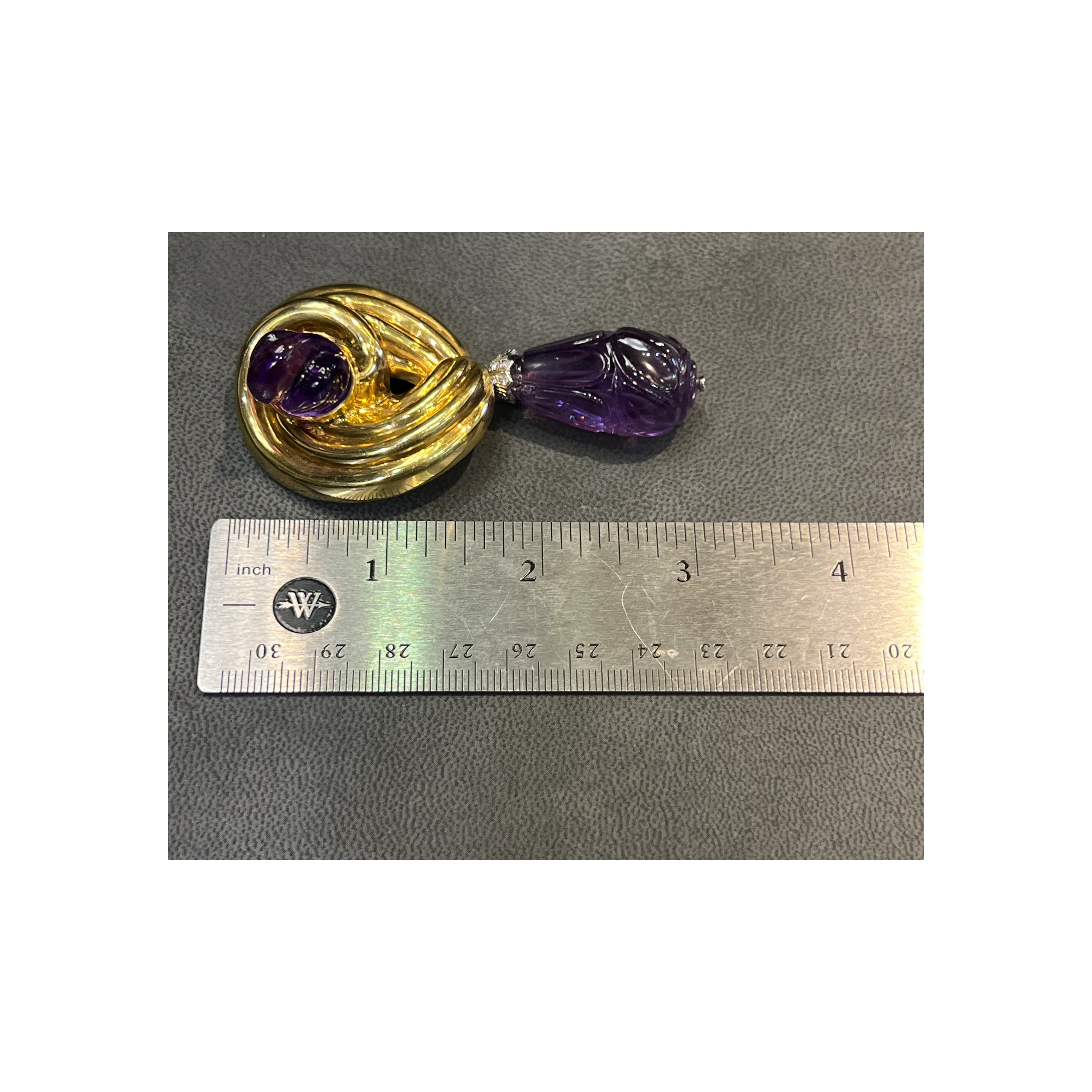 Carved Amethyst Brooch - Image 7