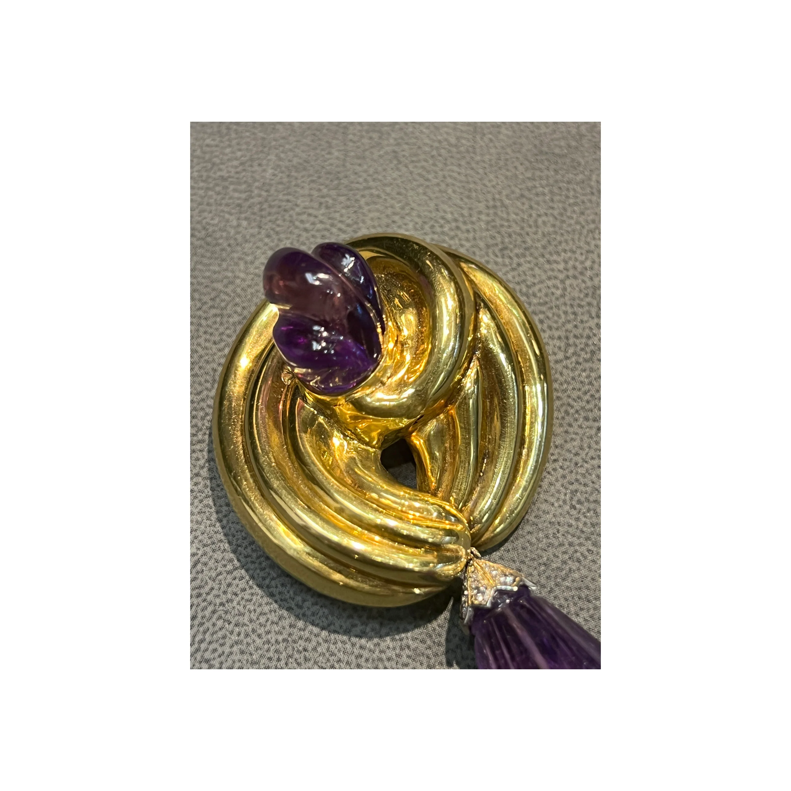 Carved Amethyst Brooch - Image 8