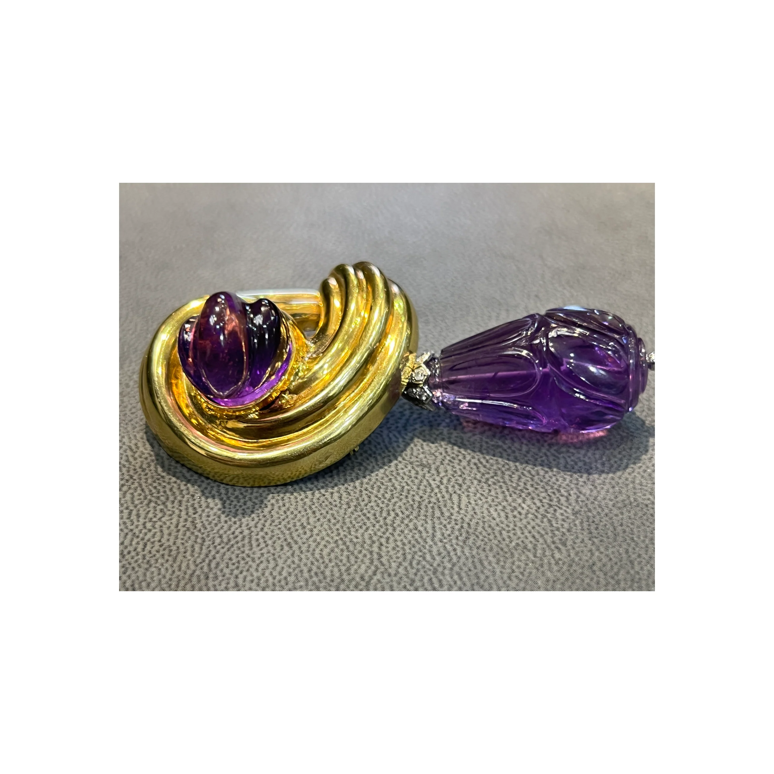 Carved Amethyst Brooch - Image 9