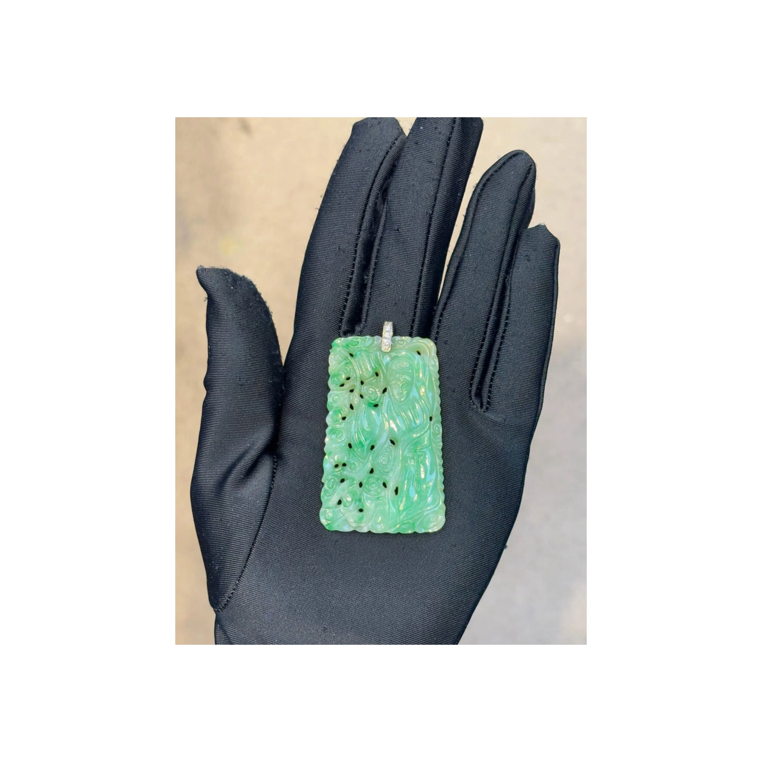 Carved Jade Pendant - Image 2