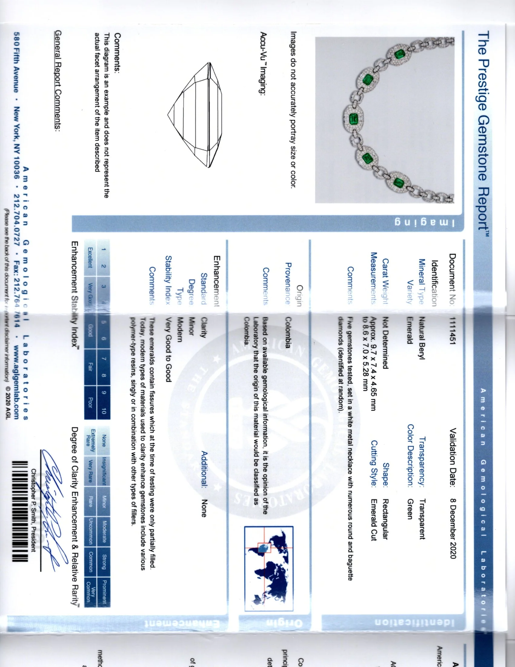 Certified Colombian Emerald and Diamond Necklace - Image 4