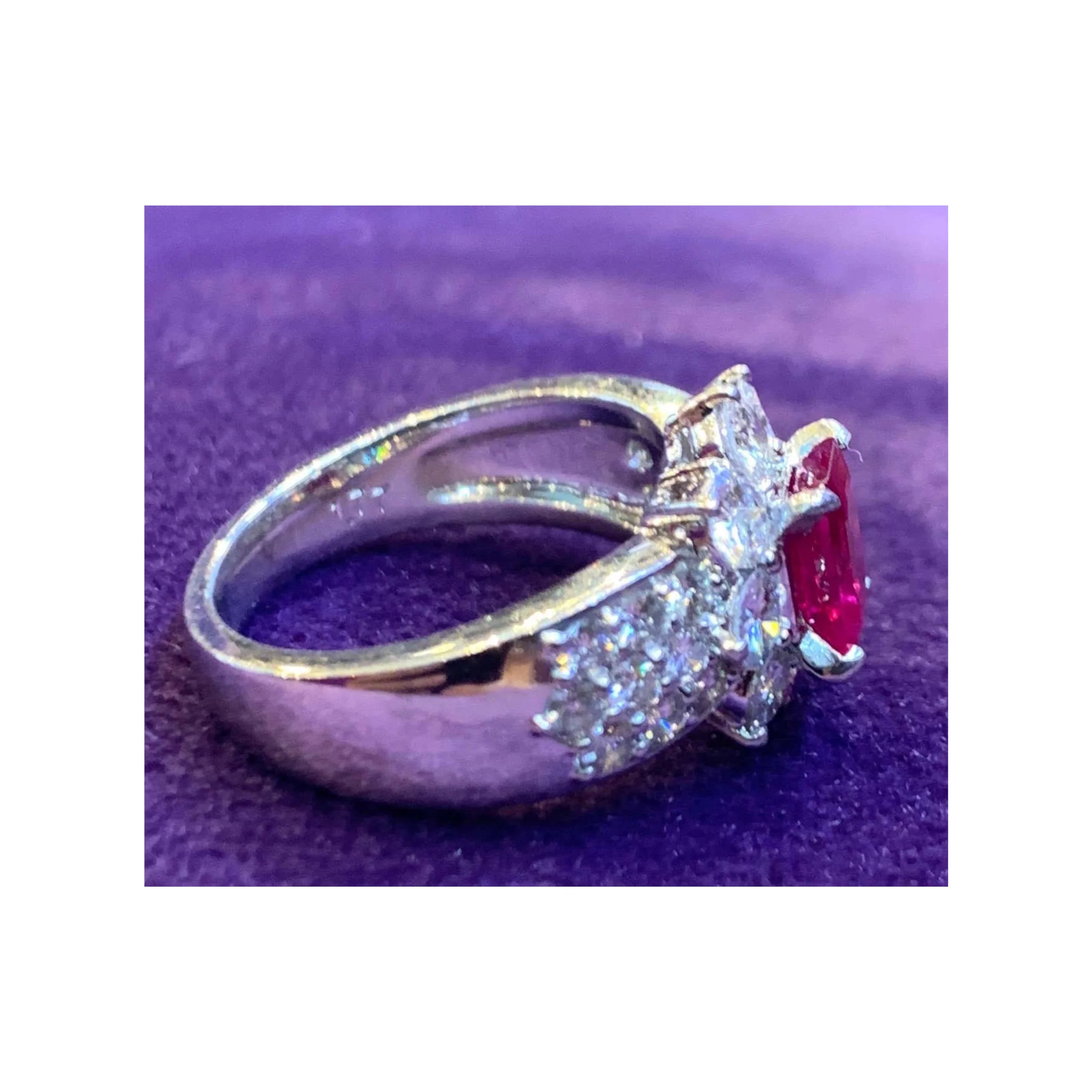 Certified Emerald Cut Ruby & Diamond Men's Ring - Image 3