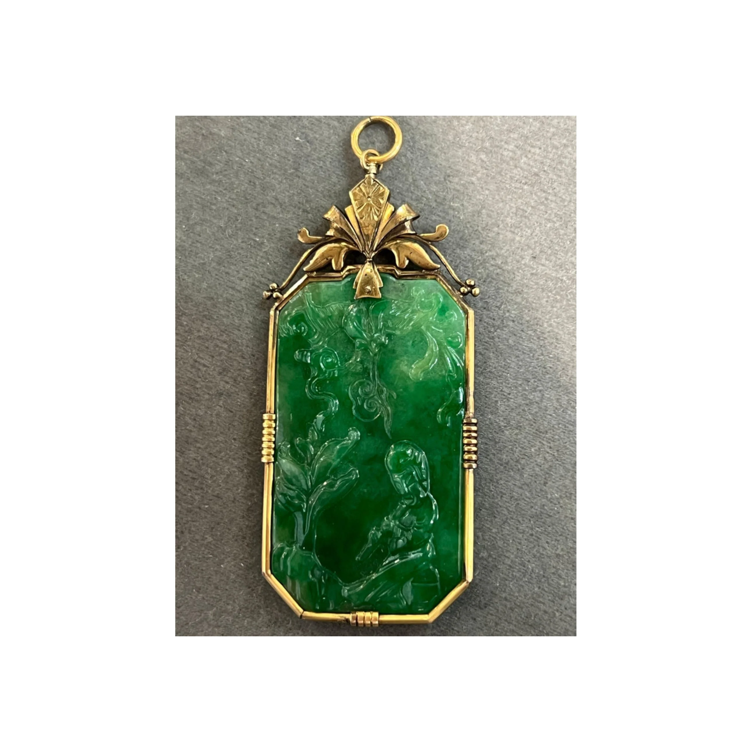 Certified Natural Carved Jadeite Jade Pendant - Image 5