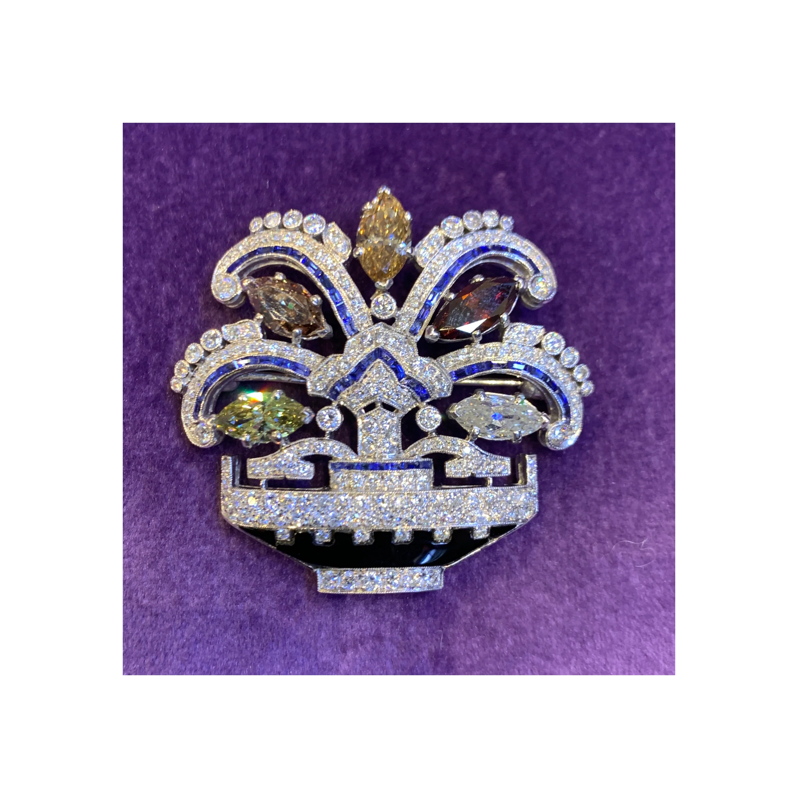 Certified Natural Multicolor Fancy Diamond Brooch - Image 3
