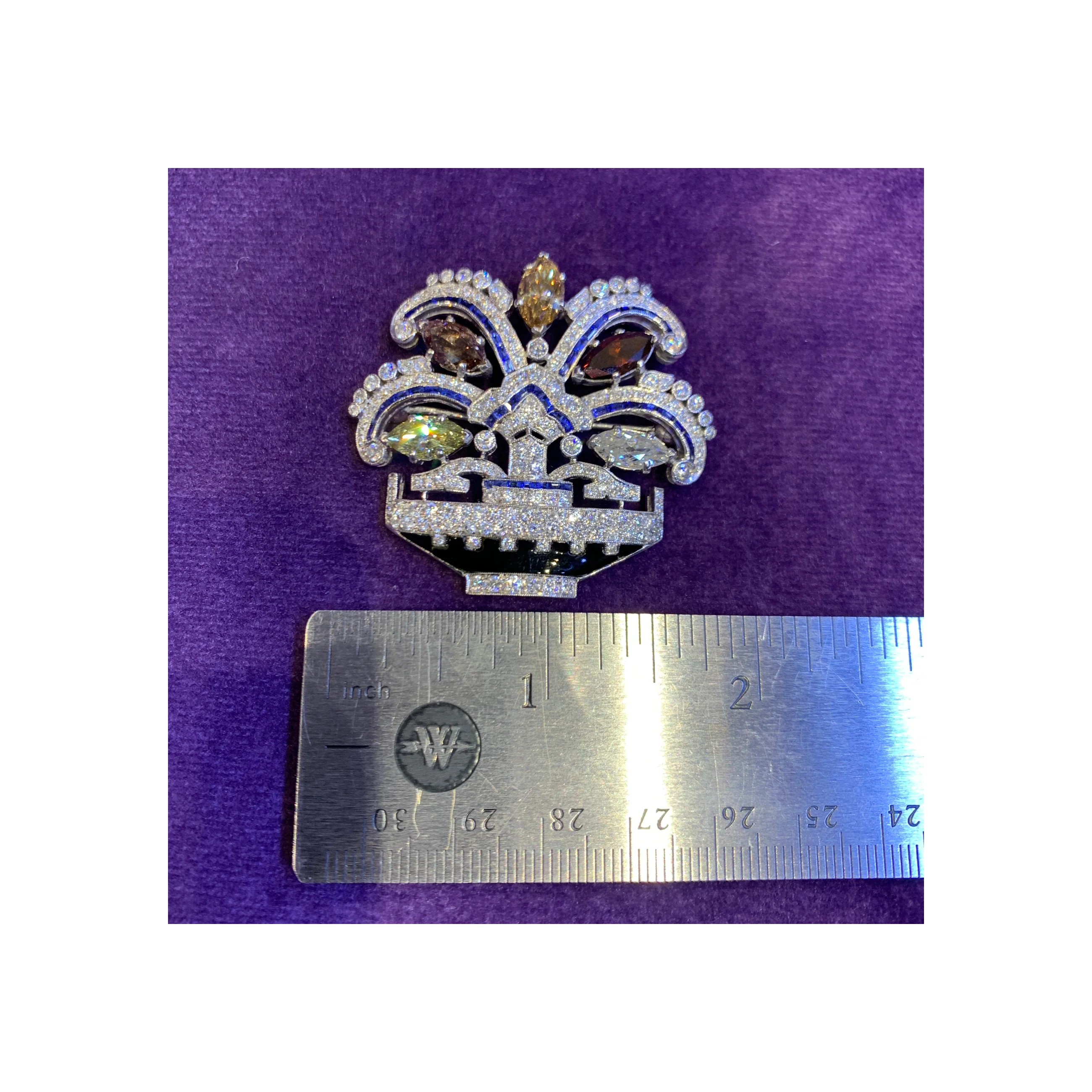 Certified Natural Multicolor Fancy Diamond Brooch - Image 6