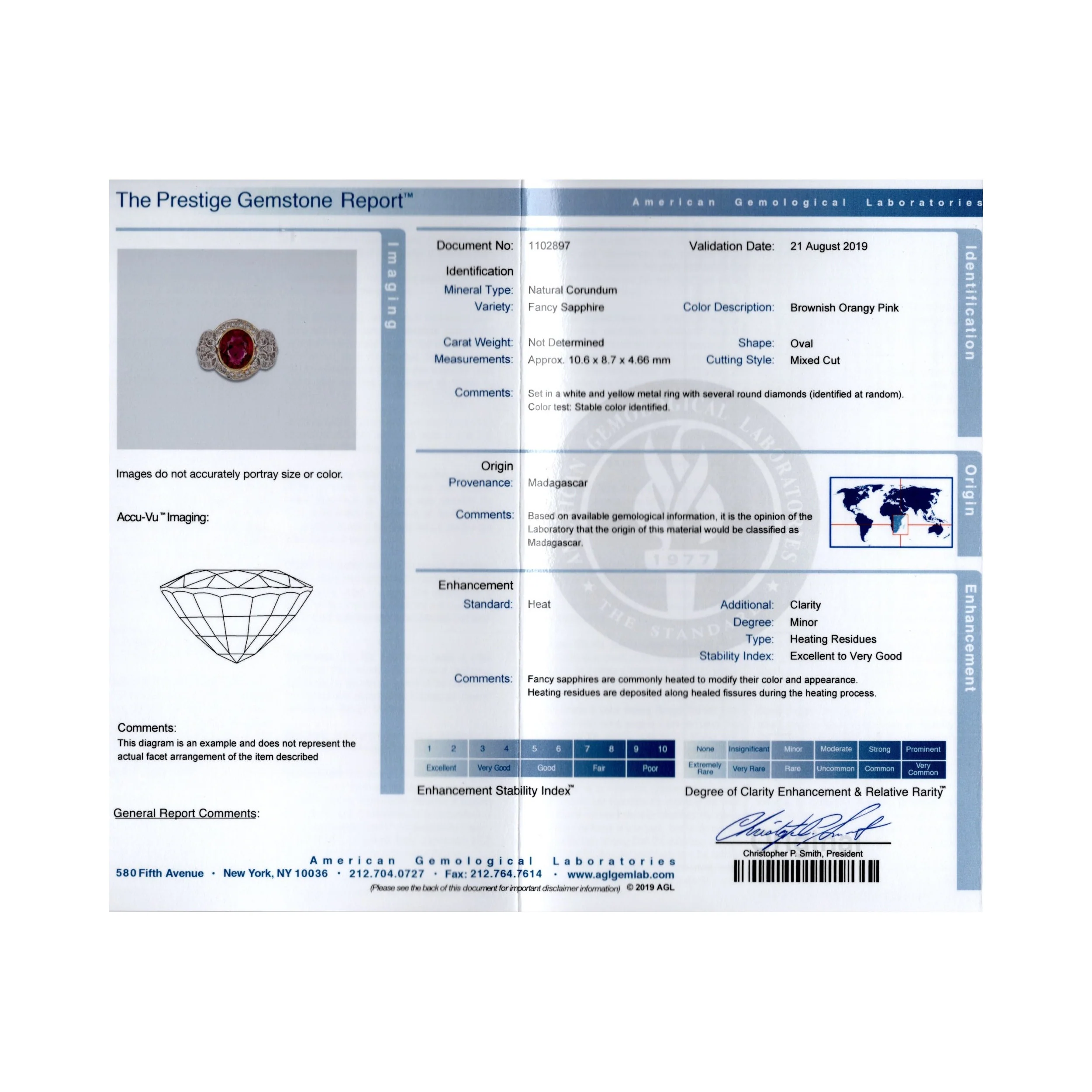 Certified Pink Sapphire & Diamond Ring - Image 6