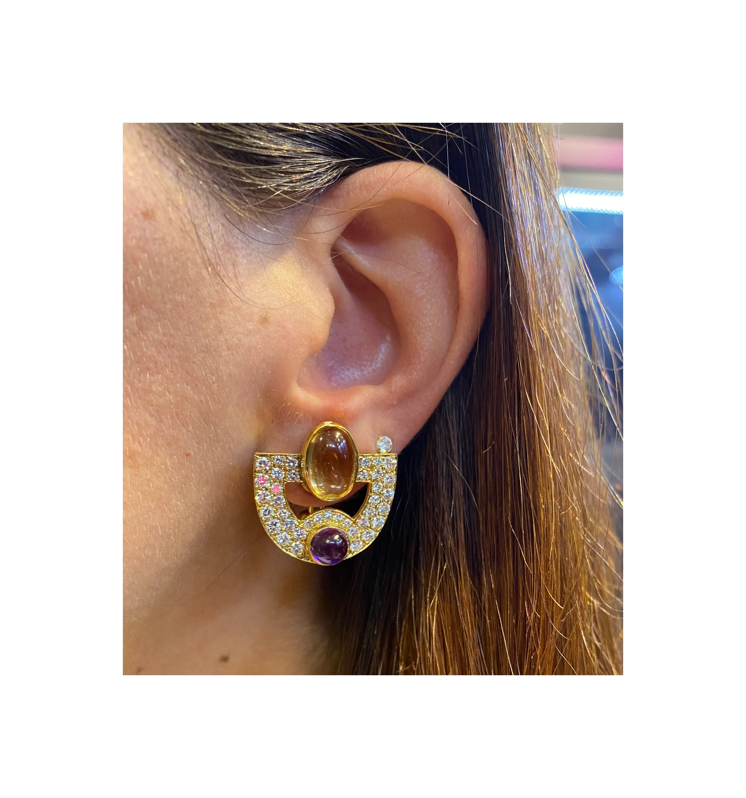 Citrine & Amethyst Earrings - Image 2