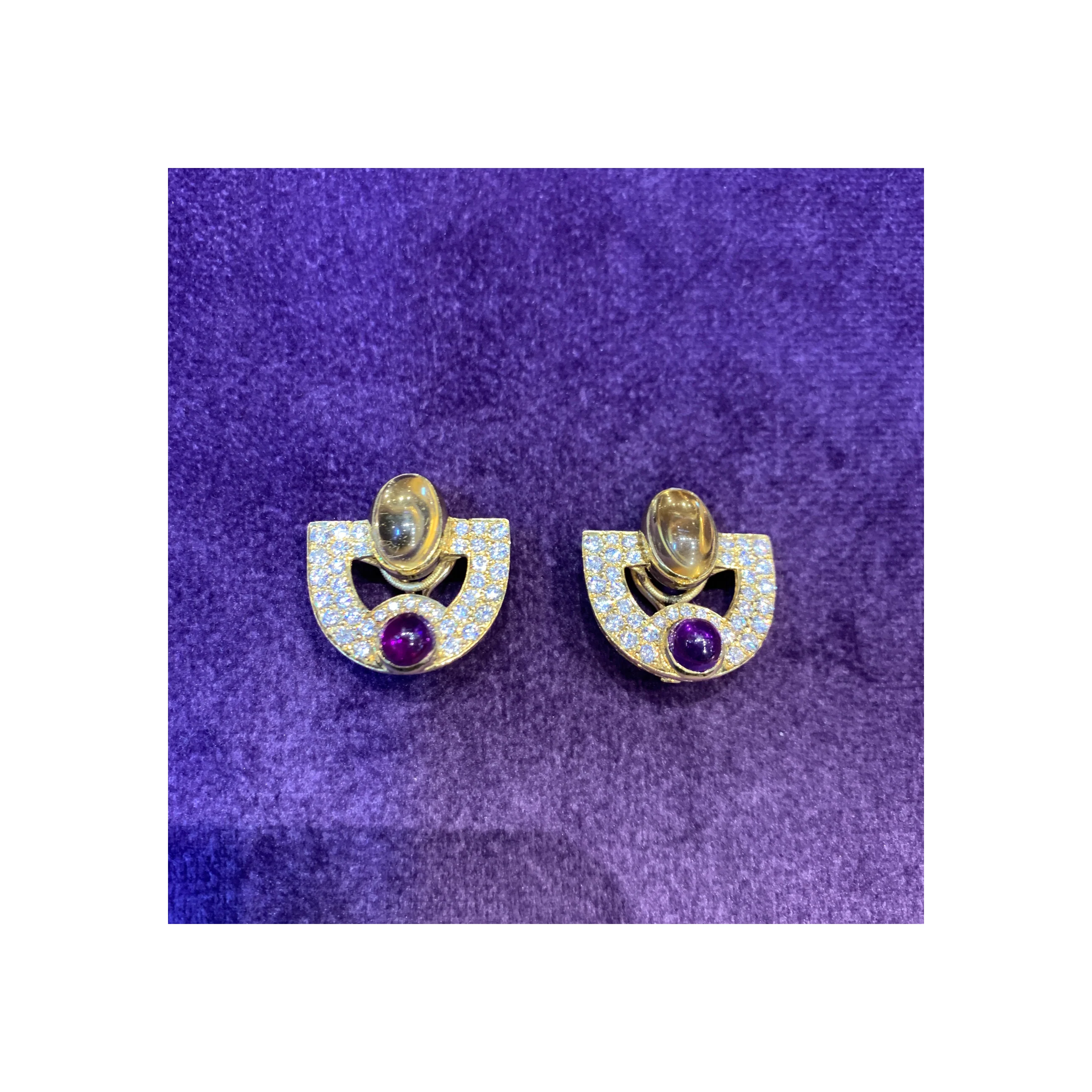 Citrine & Amethyst Earrings - Image 5