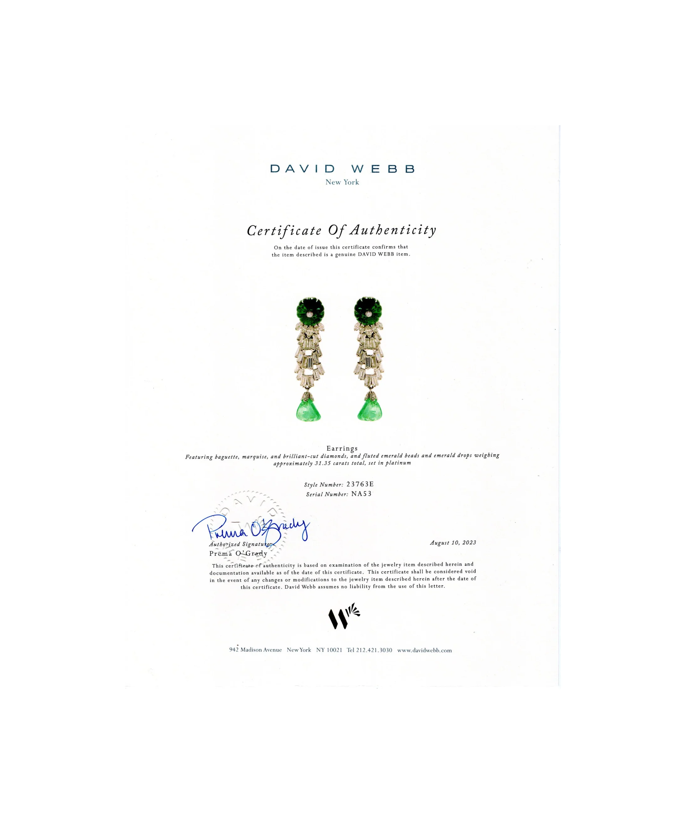 David Webb Carved Emerald & Diamond Earrings - Image 11