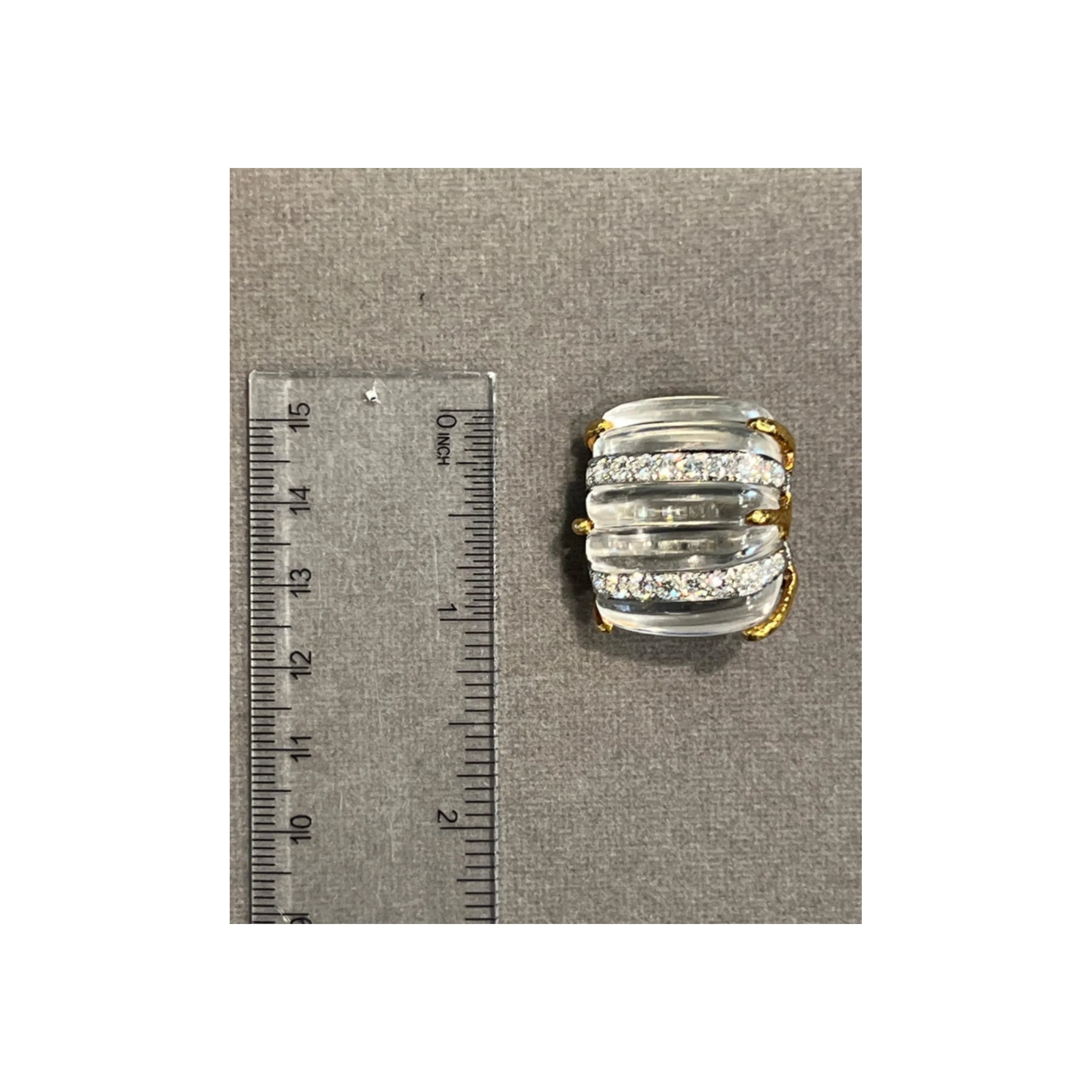 David Webb Carved Rock Crystal and Diamond Earrings - Image 5