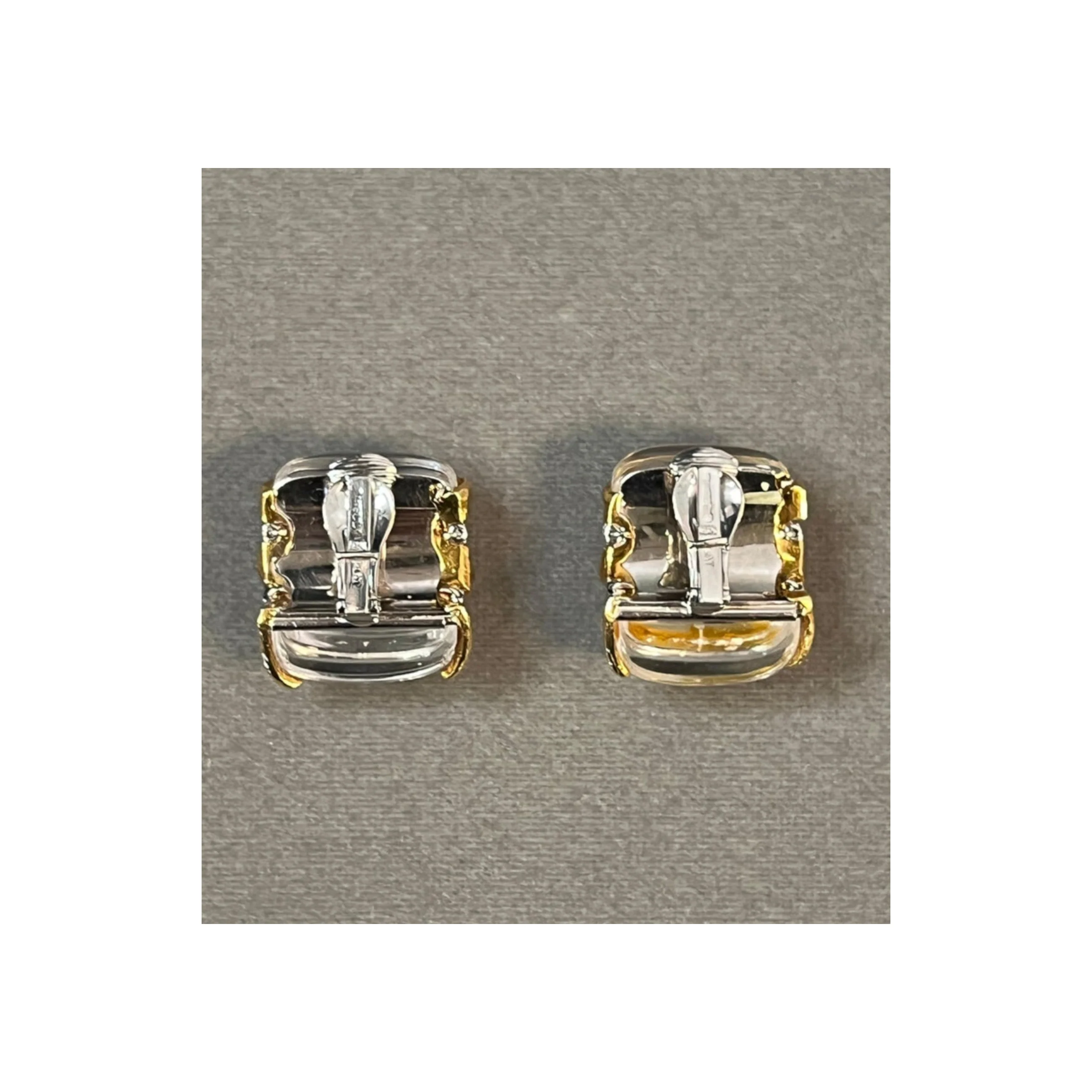 David Webb Carved Rock Crystal and Diamond Earrings - Image 8