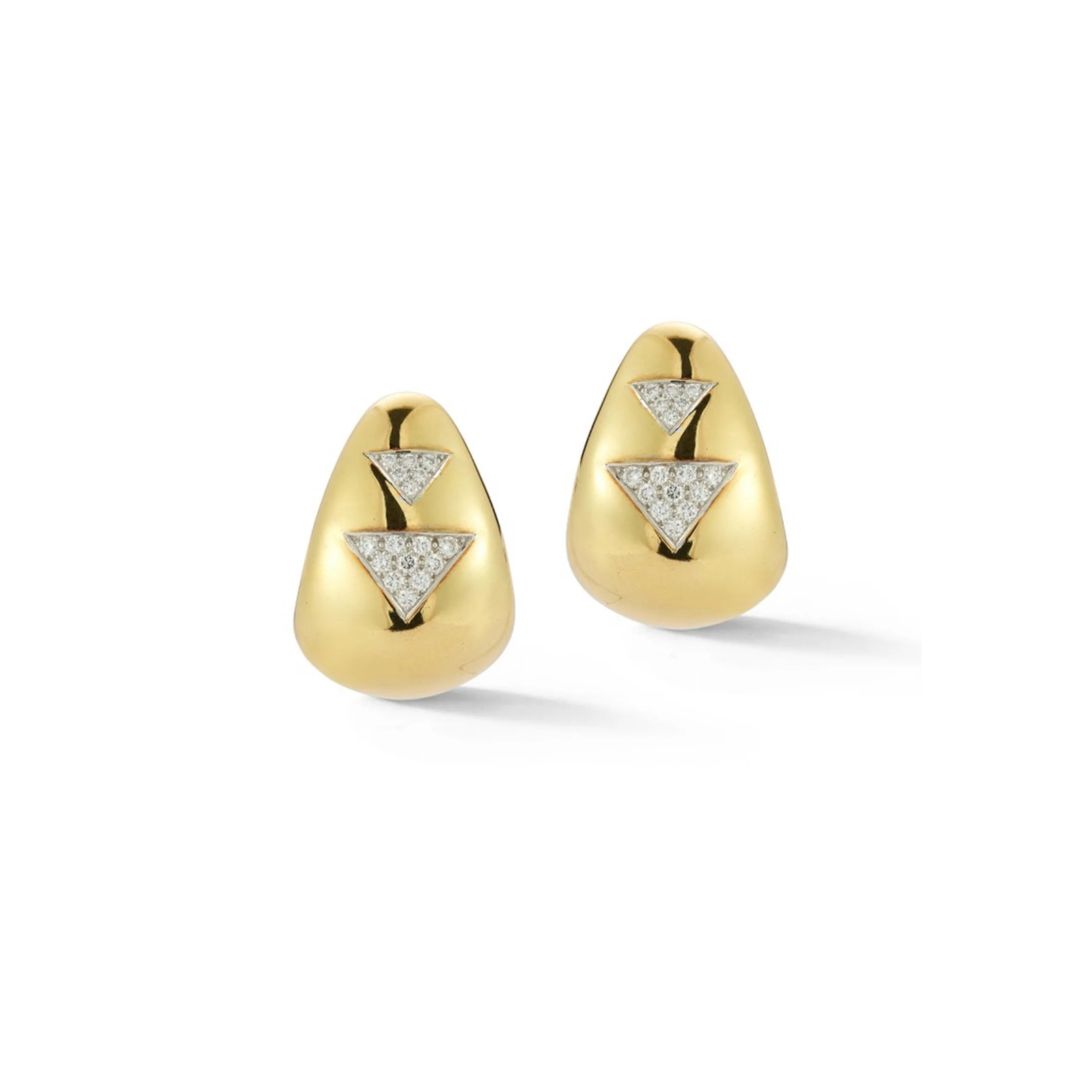 David Webb Diamond & Gold Earrings - Image 2