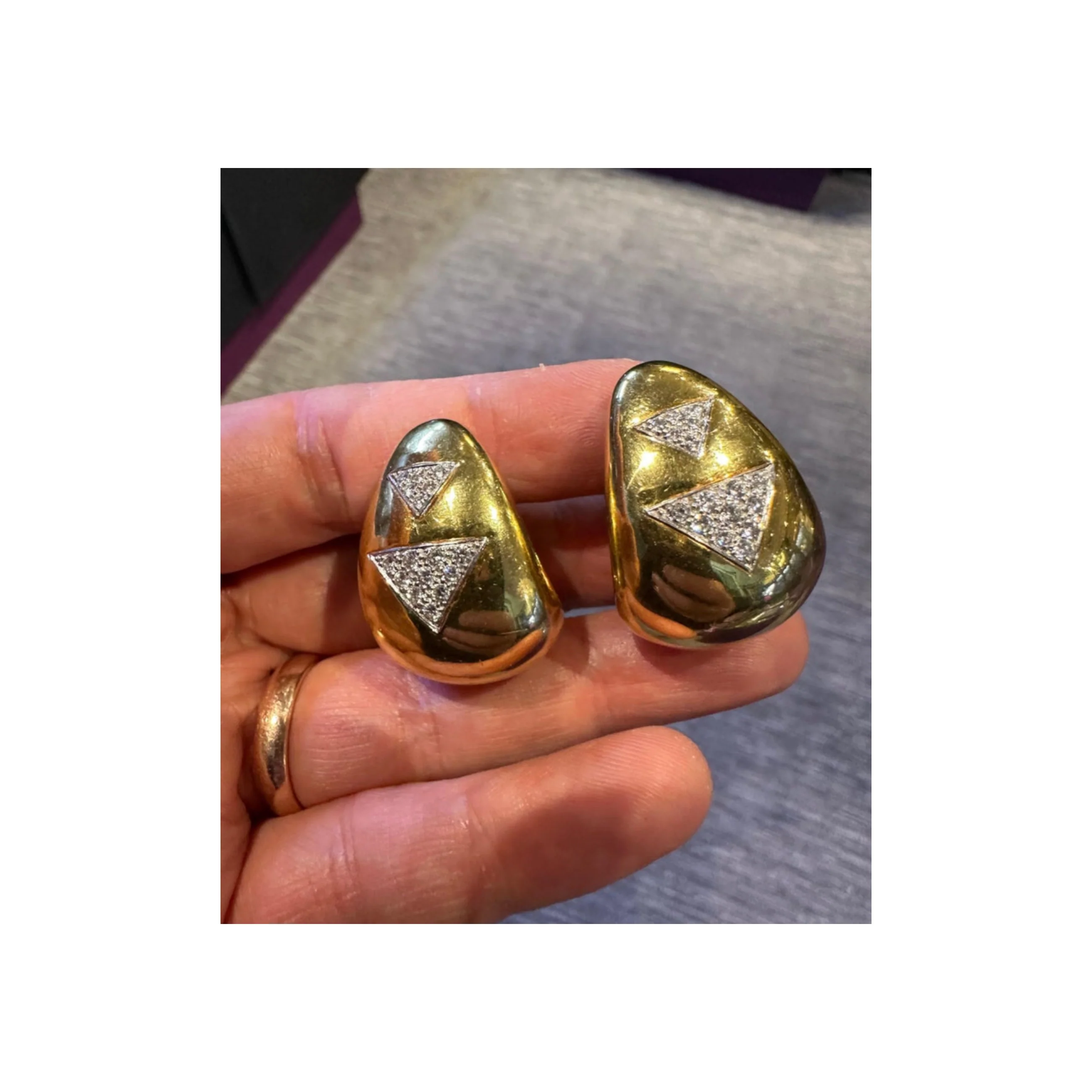 David Webb Diamond & Gold Earrings - Image 4