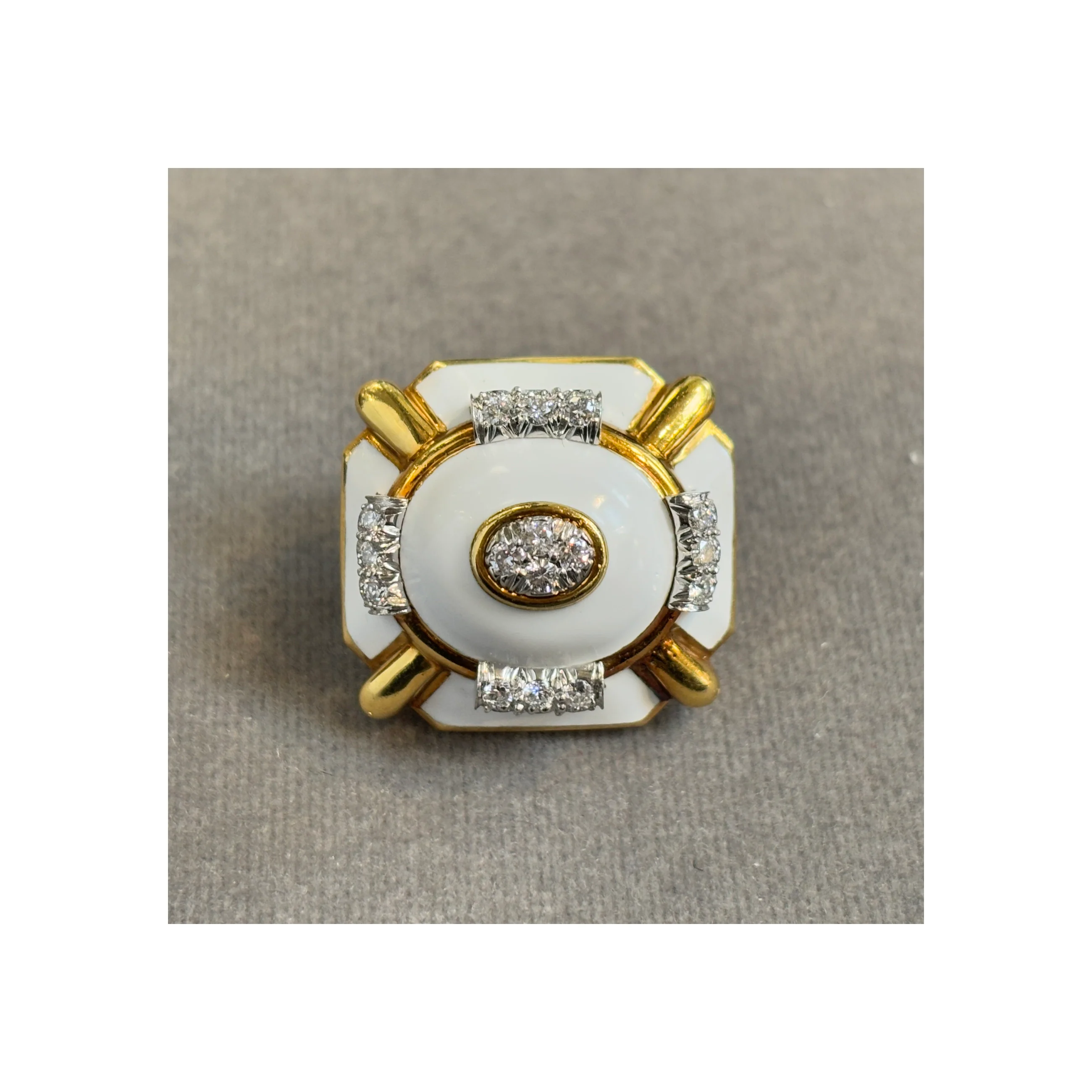 David Webb Enamel and Diamond Earrings - Image 10
