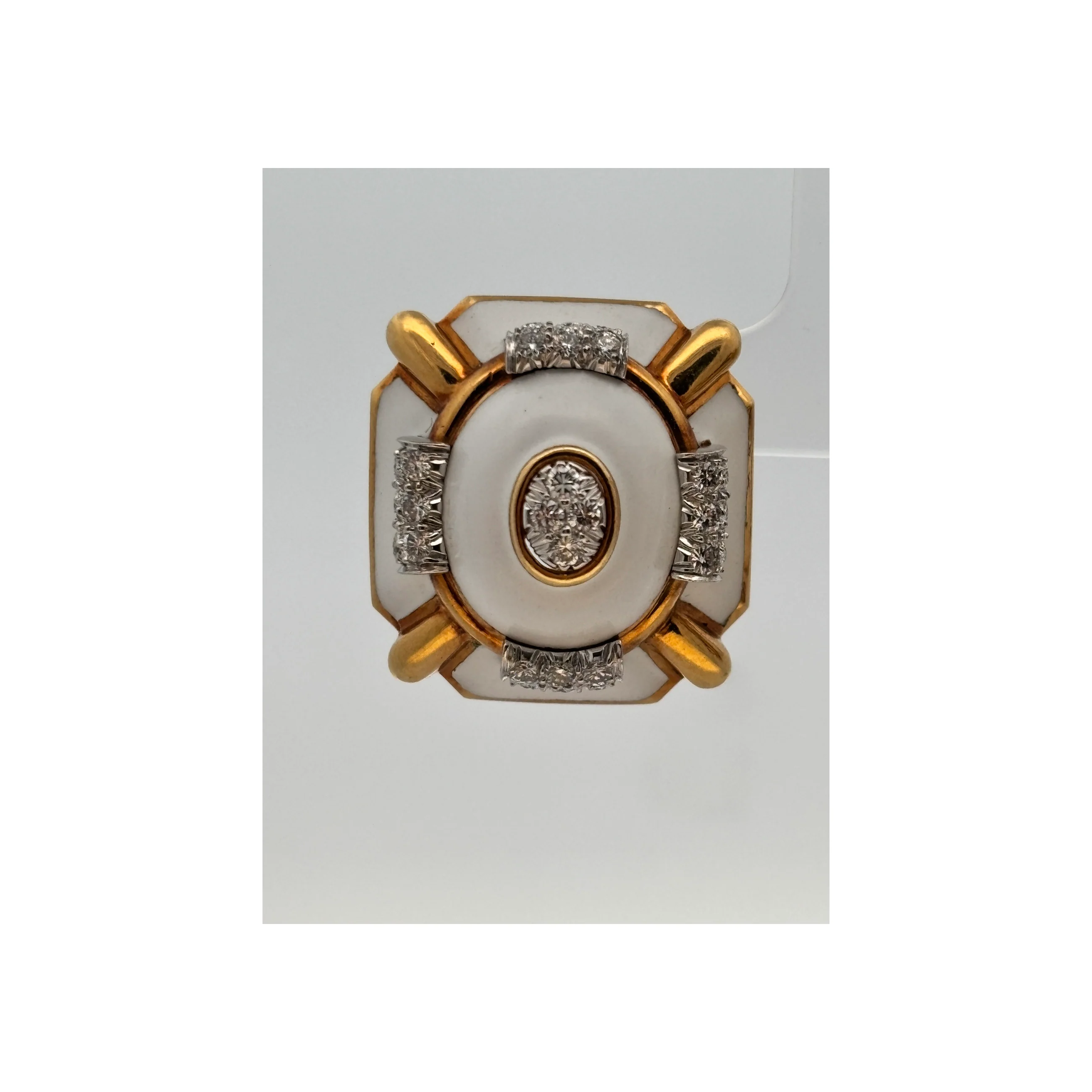 David Webb Enamel and Diamond Earrings - Image 7