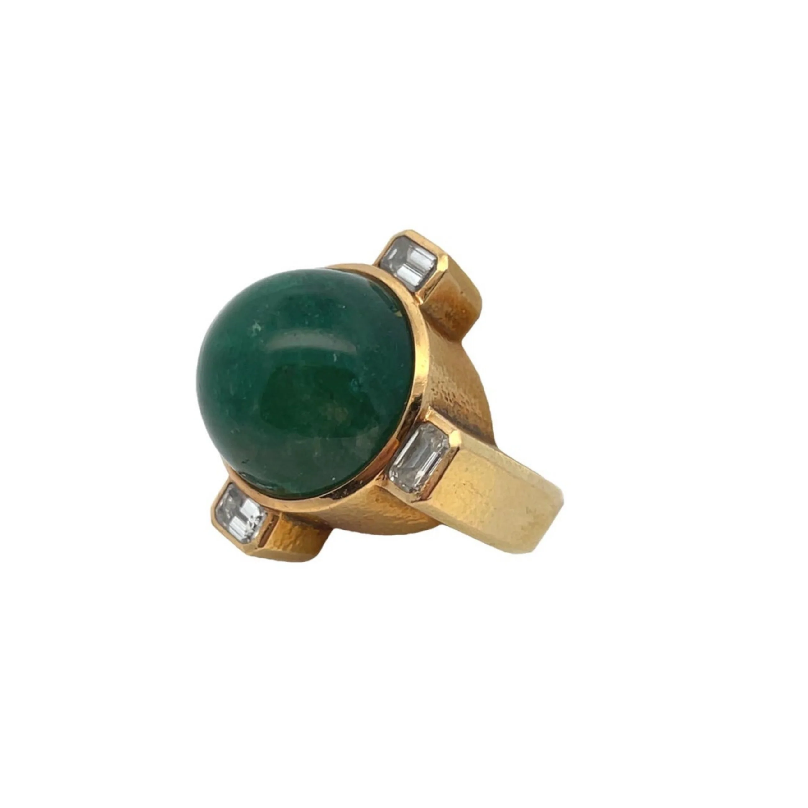 David Webb Men's Emerald and Diamond Ring - Image 12