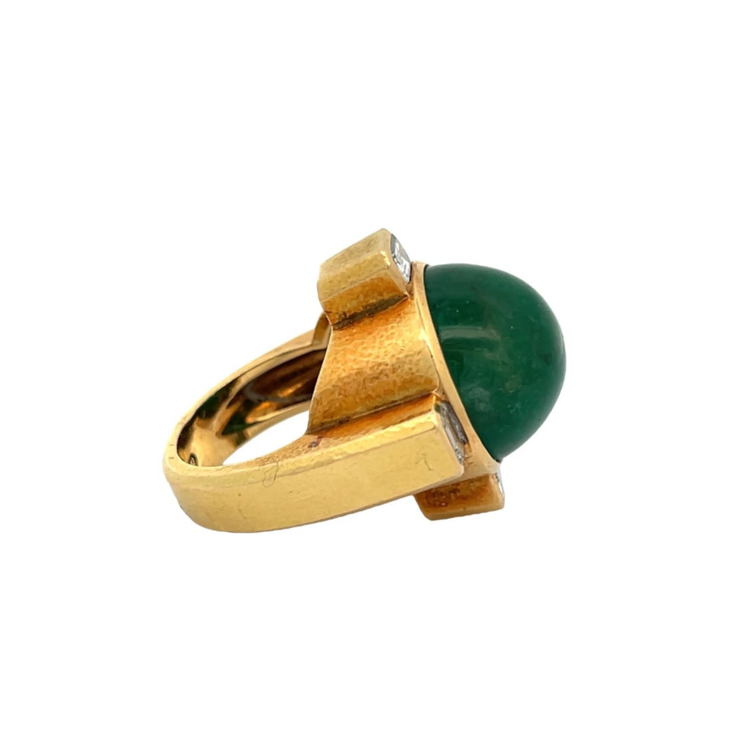 David Webb Men's Emerald and Diamond Ring - Image 9