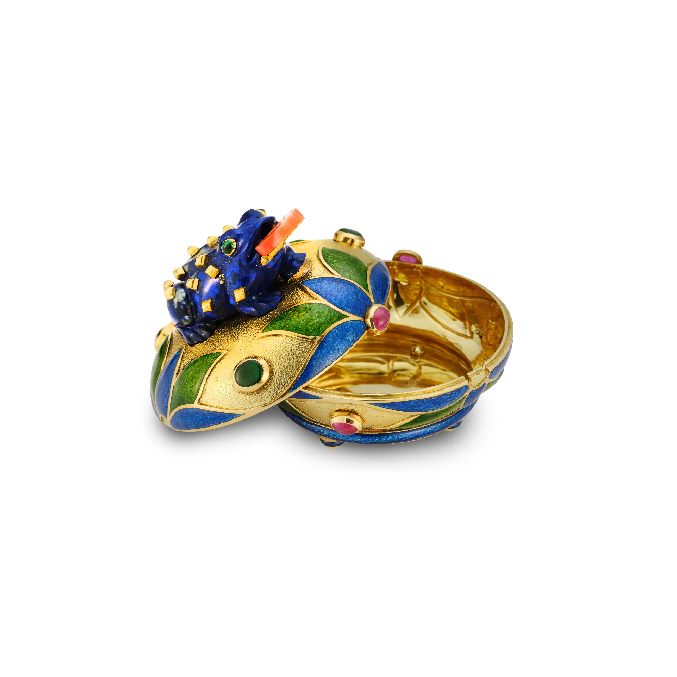 David Webb Multi Gem and Enamel Gold Frog Bowl - Image 4
