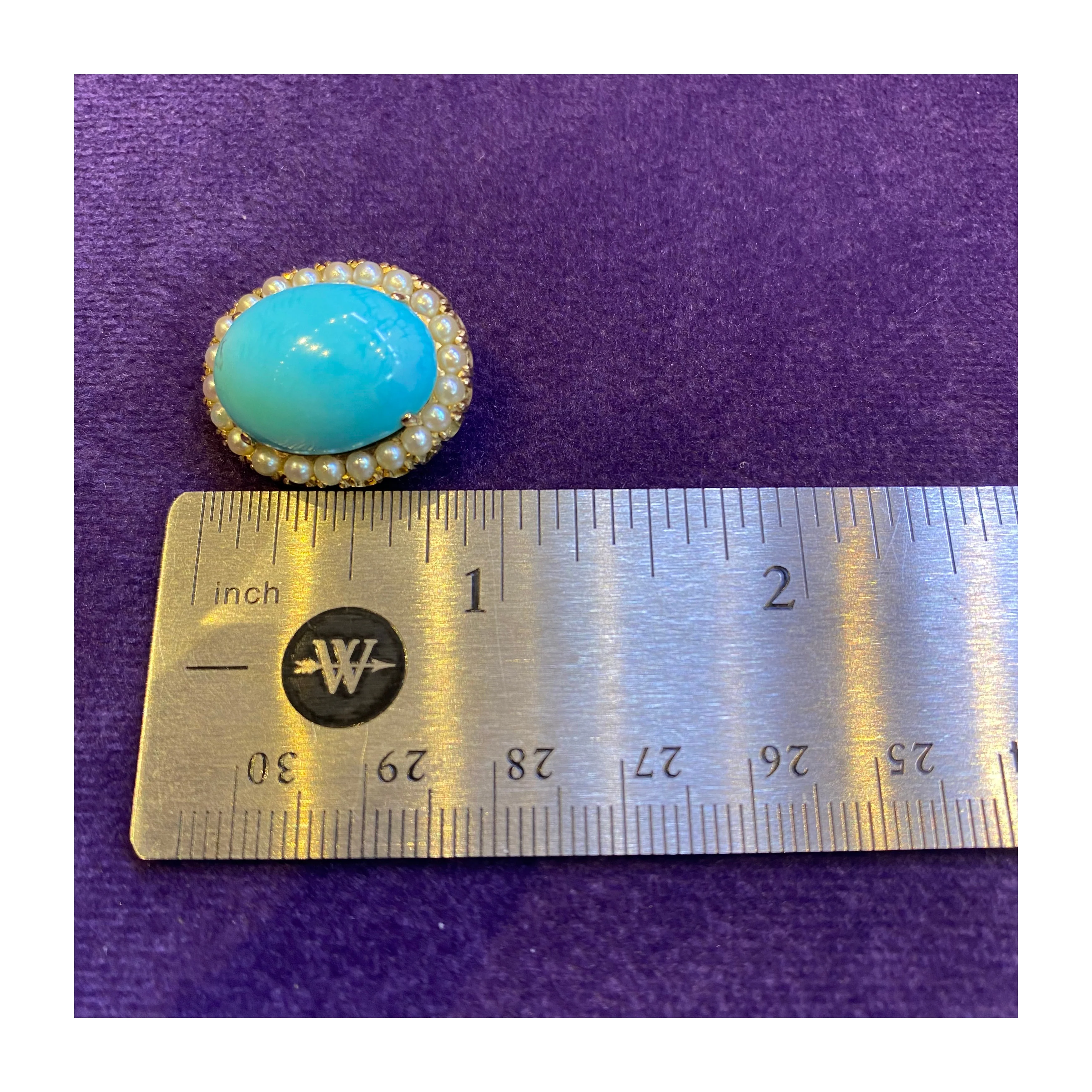 David Webb Turquoise & Pearl Earrings - Image 7