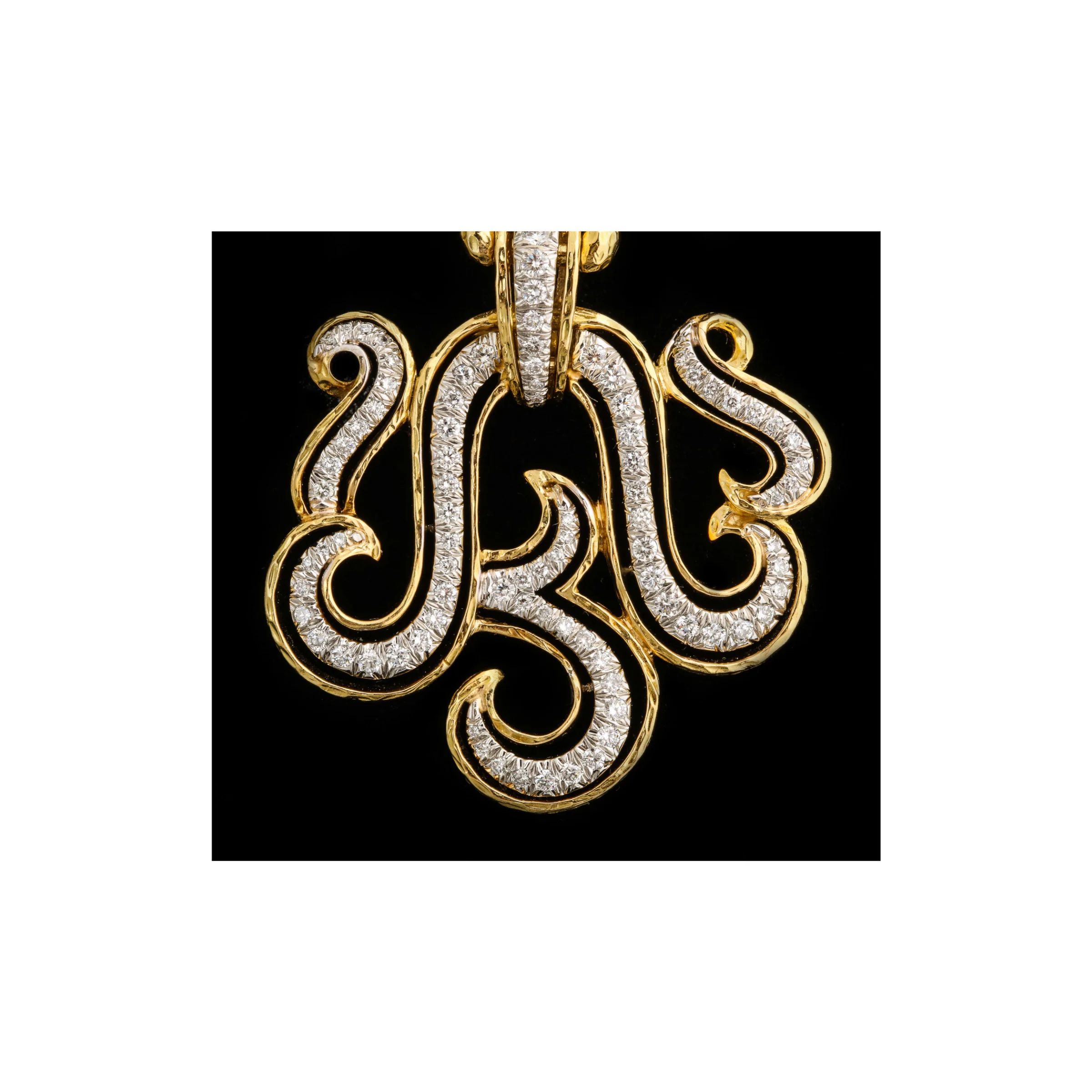 David Webb Yellow Gold and Diamond Earrings - Image 4