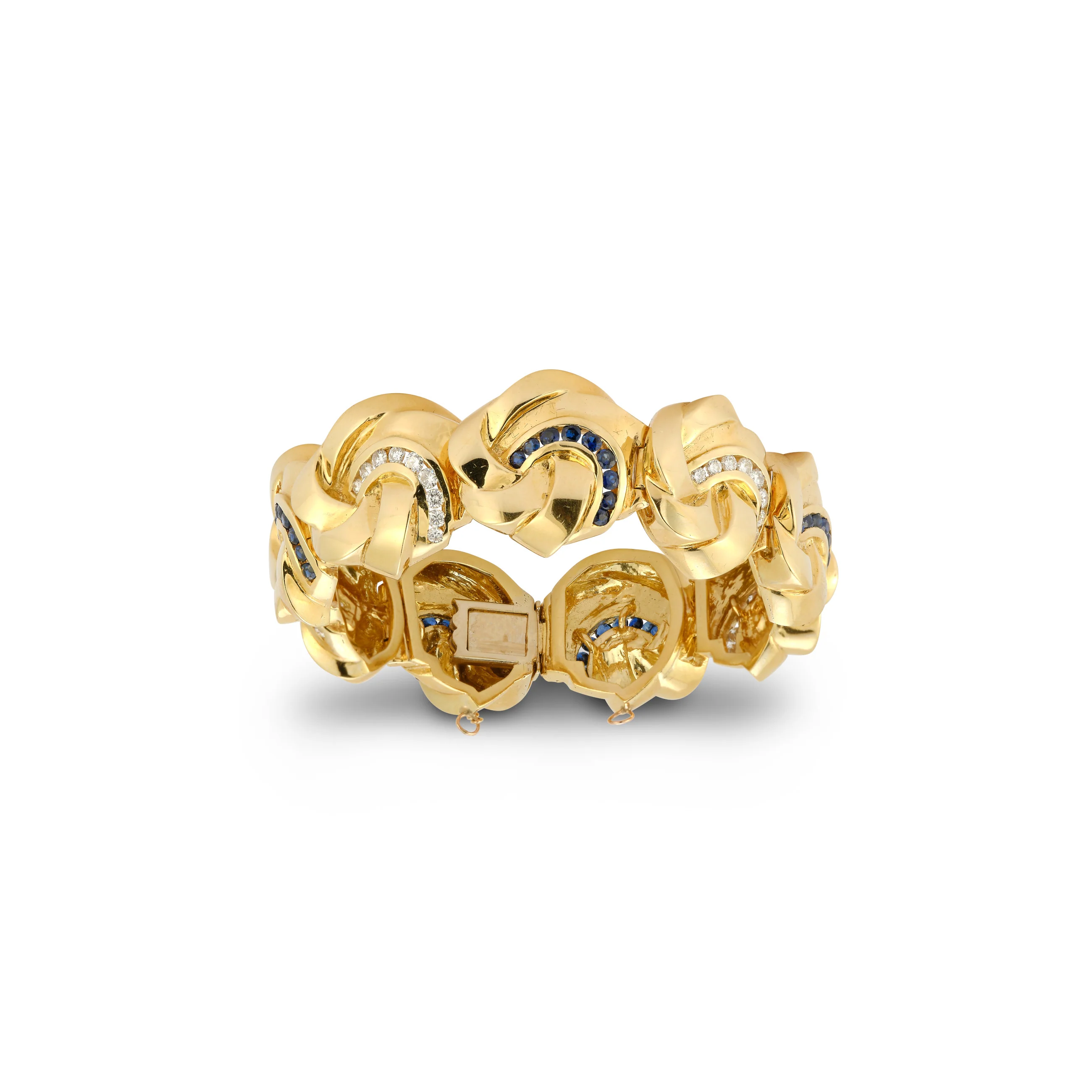 Diamond and Sapphire Gold Bracelet - Image 2