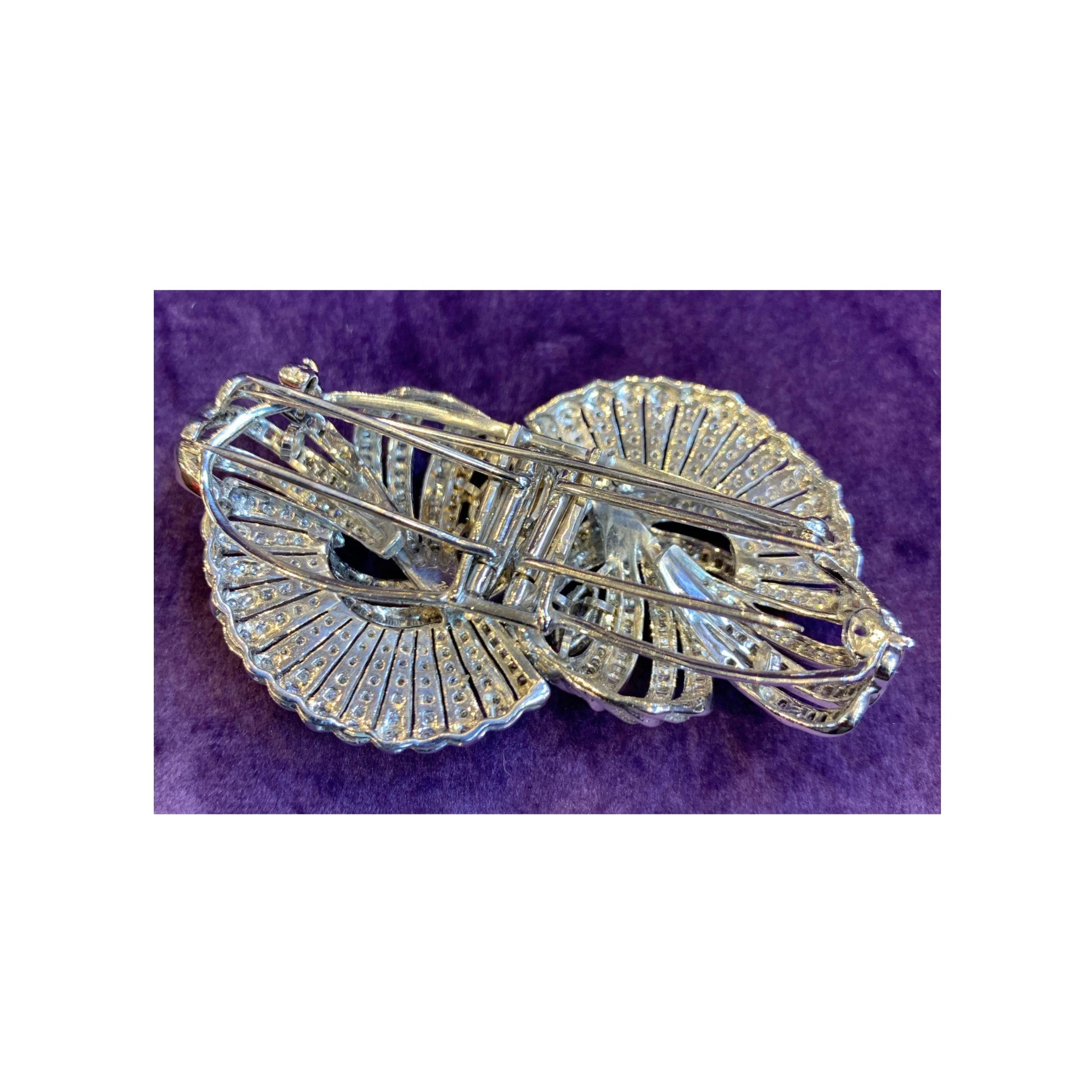 Diamond Double Clip Brooch - Image 3