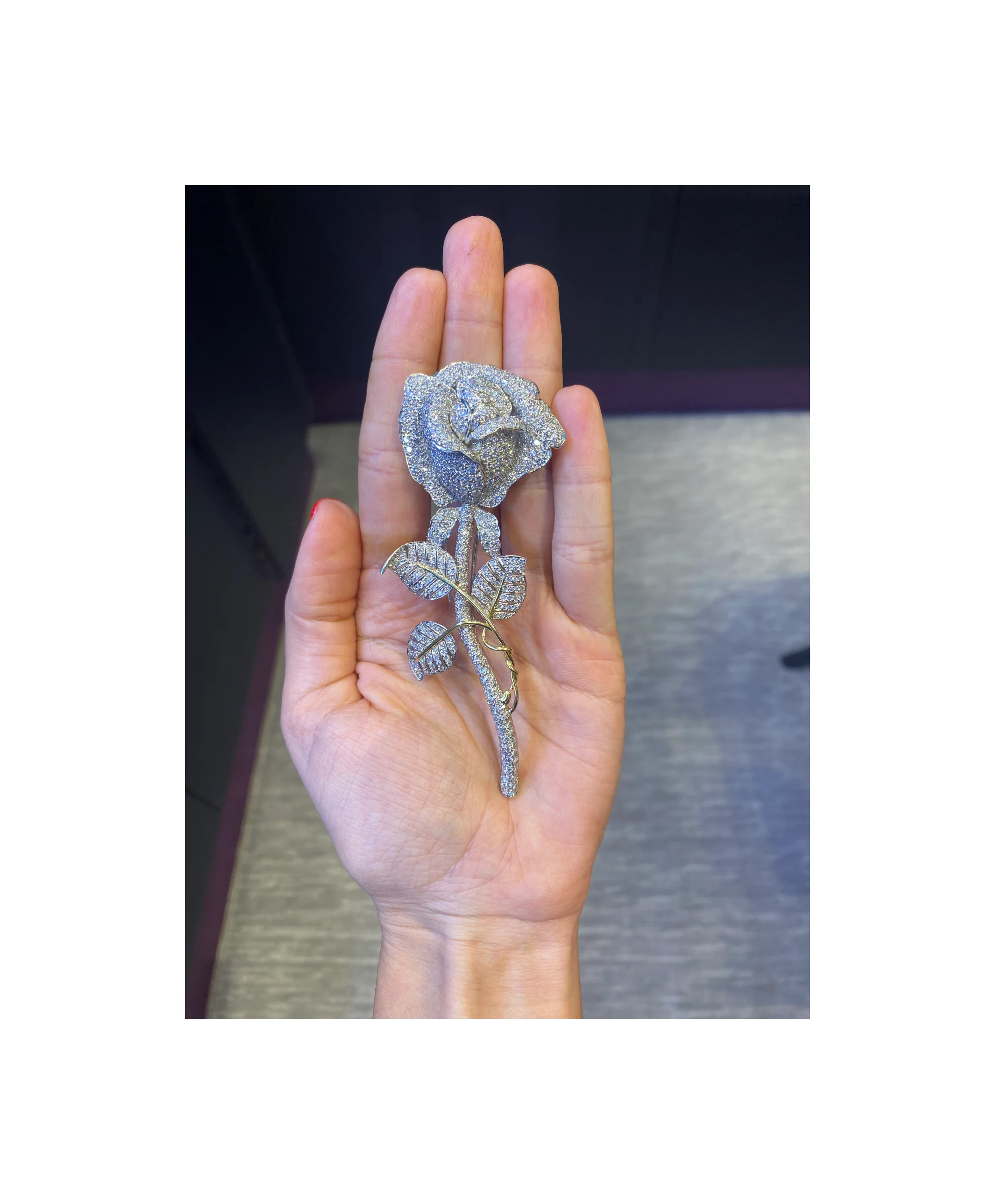Diamond Flower Brooch - Image 2