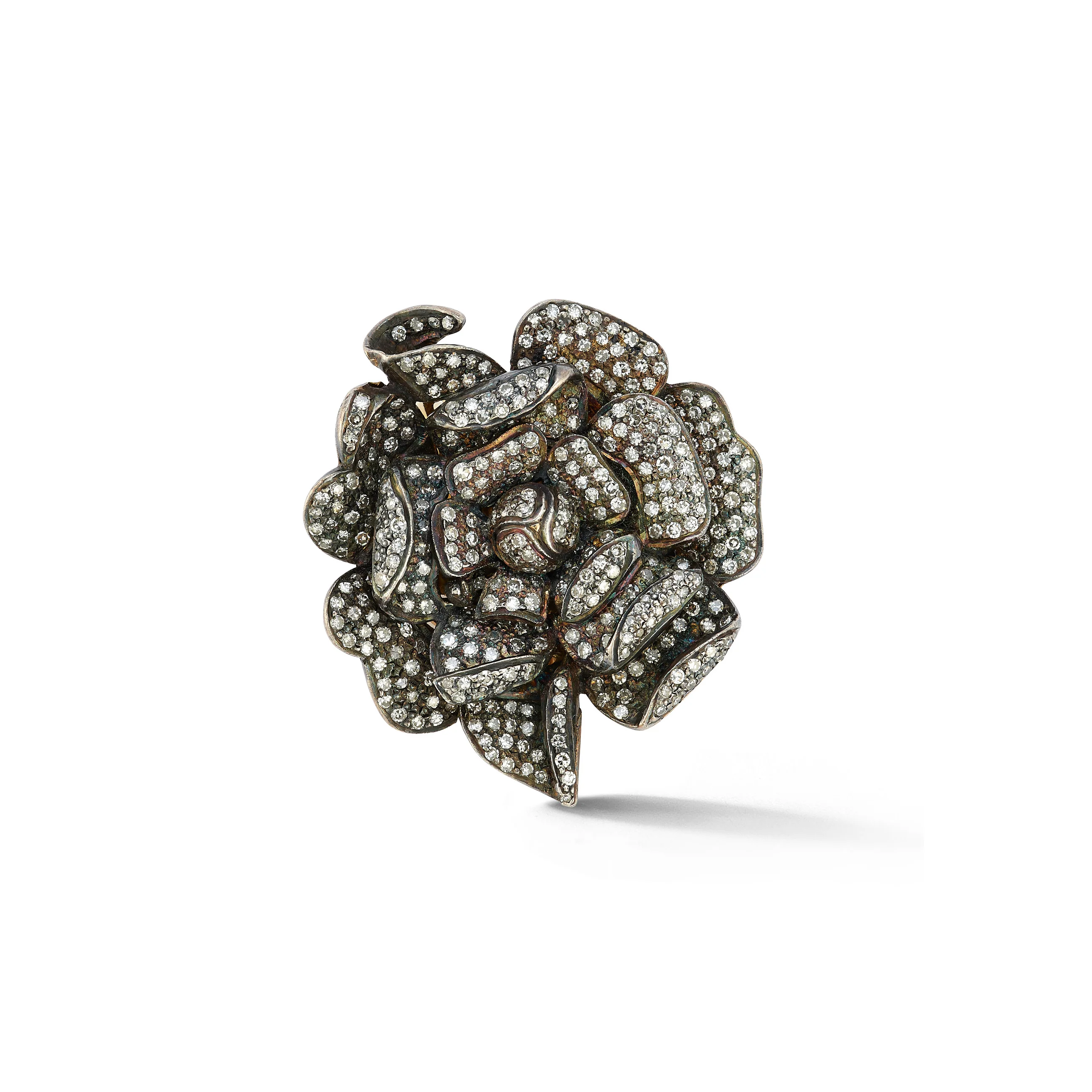 Diamond Flower Brooch