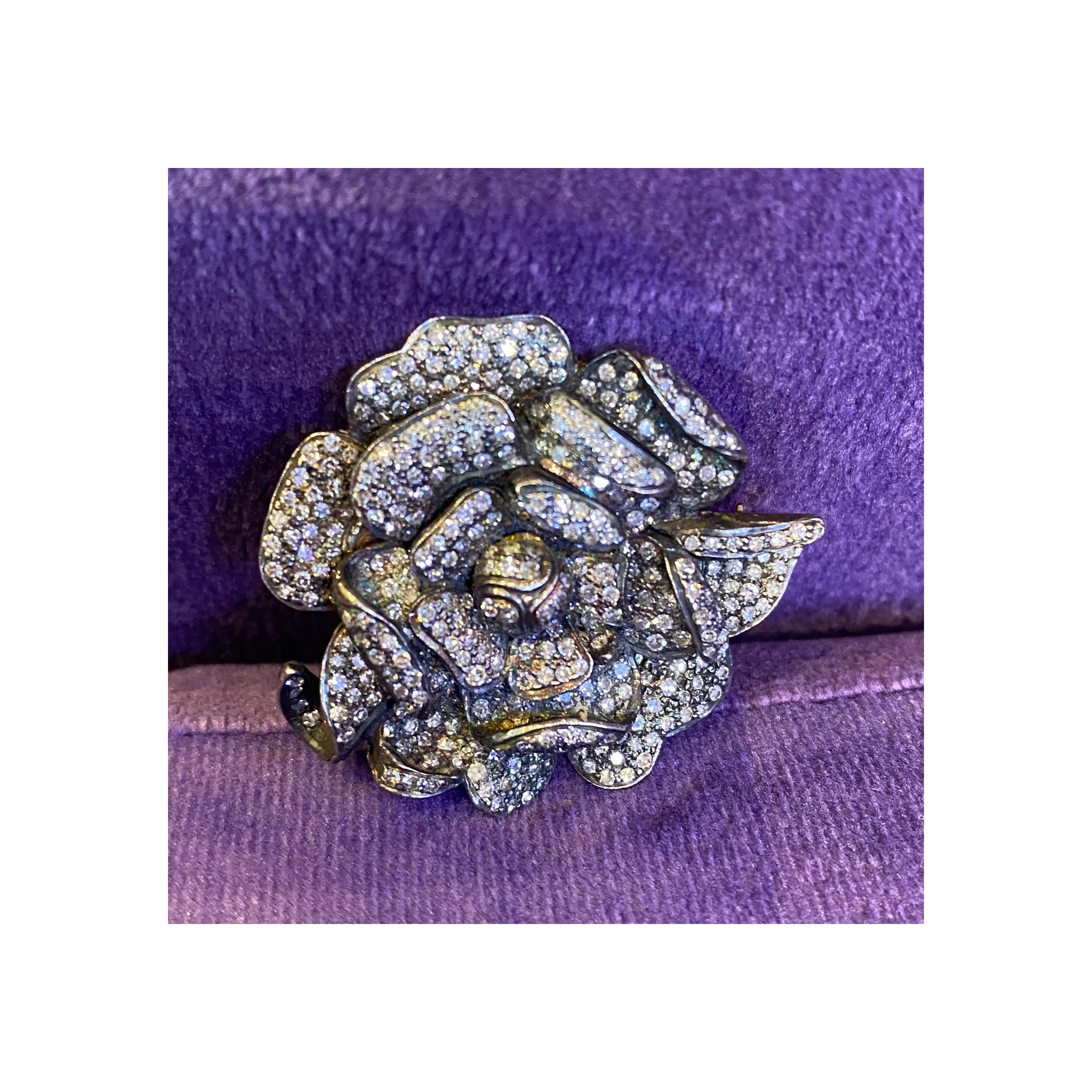 Diamond Flower Brooch - Image 3