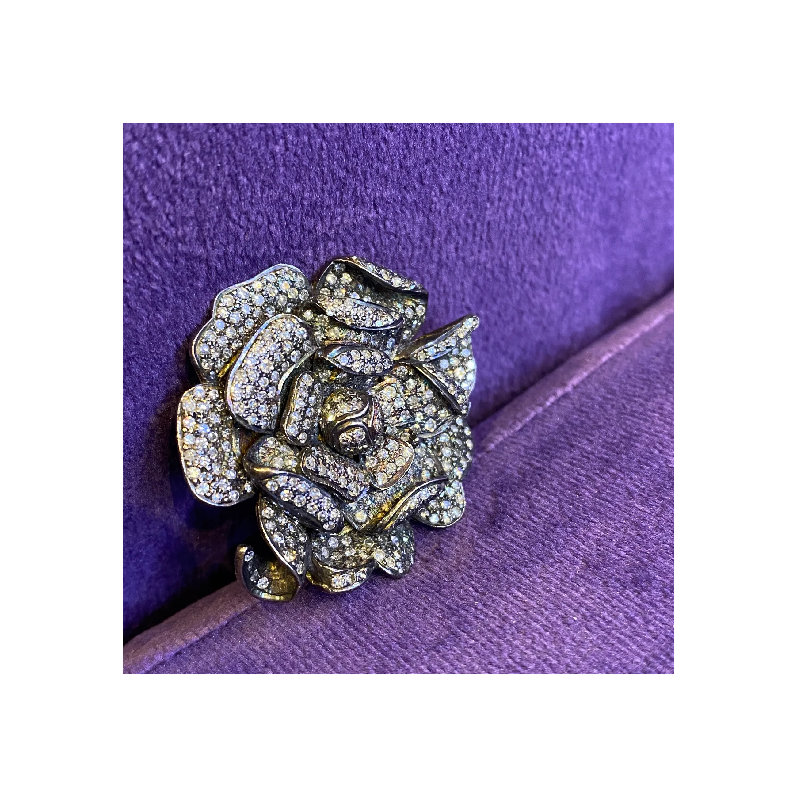 Diamond Flower Brooch - Image 6