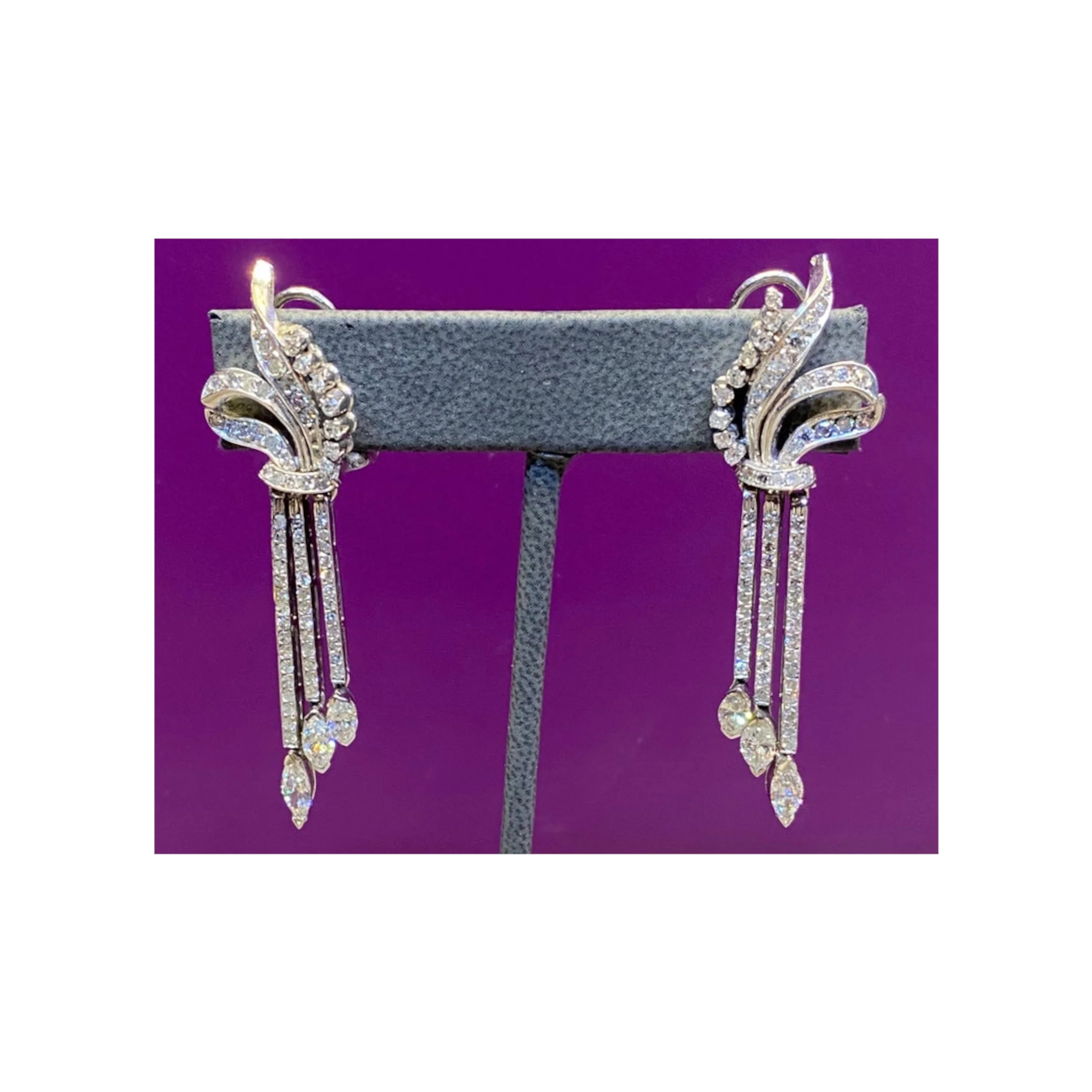 Diamond Graduated Clip on Earrings - Image 3