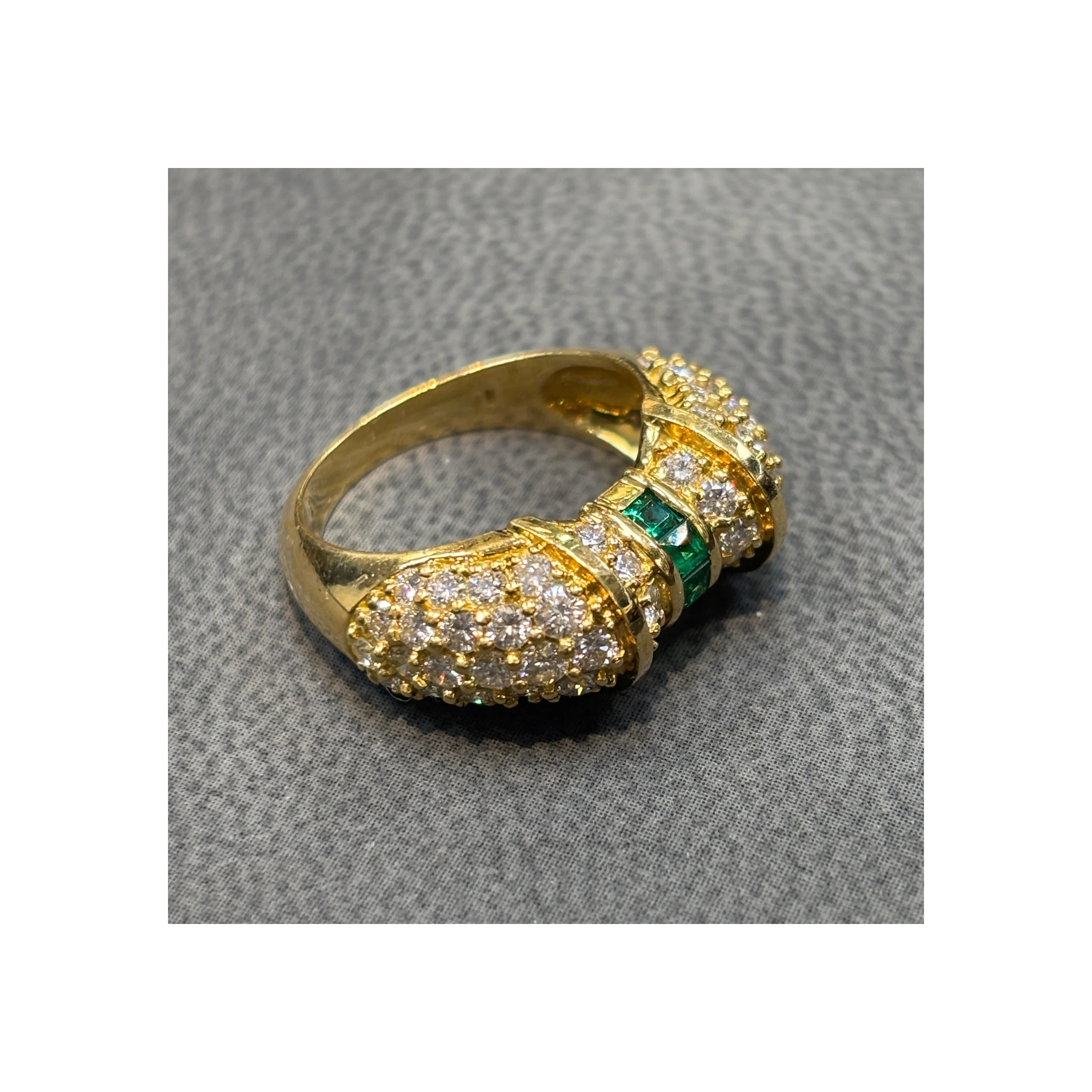 Emerald And Diamond Band Ring - Image 6