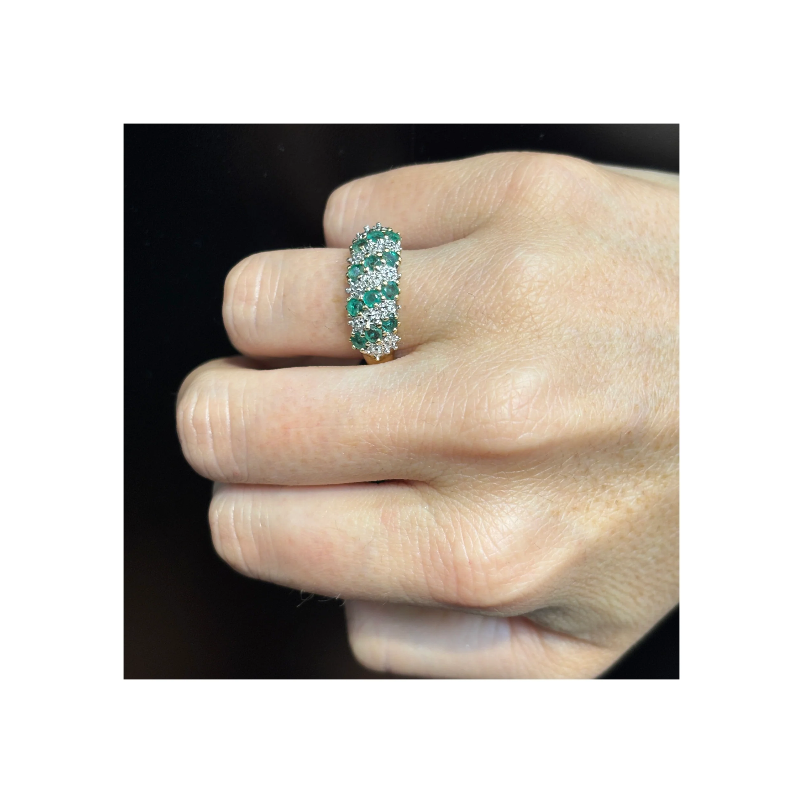 Emerald And Diamond Band Ring - Image 3