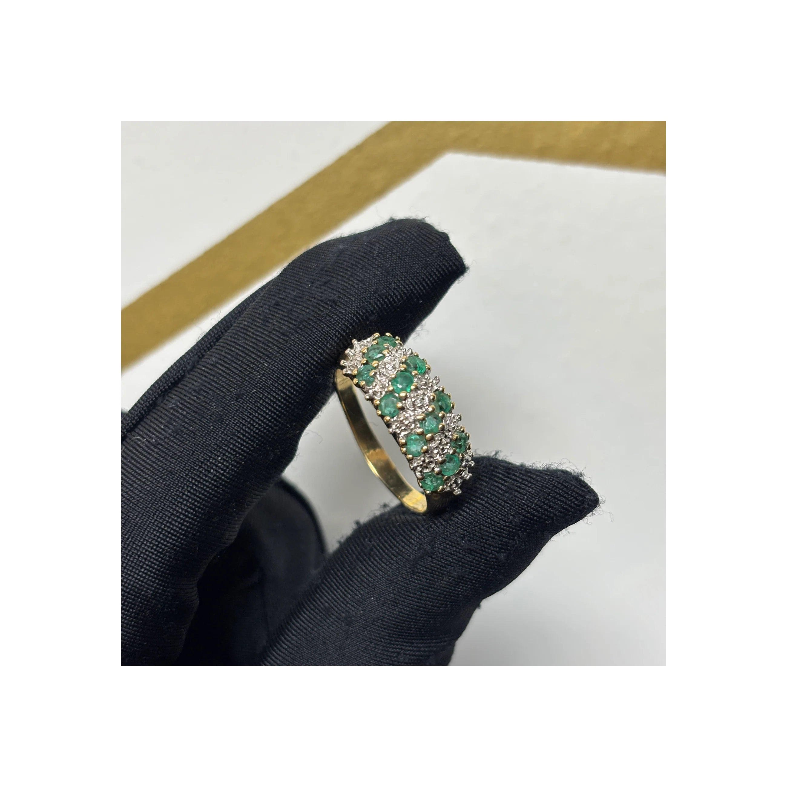 Emerald And Diamond Band Ring - Image 4