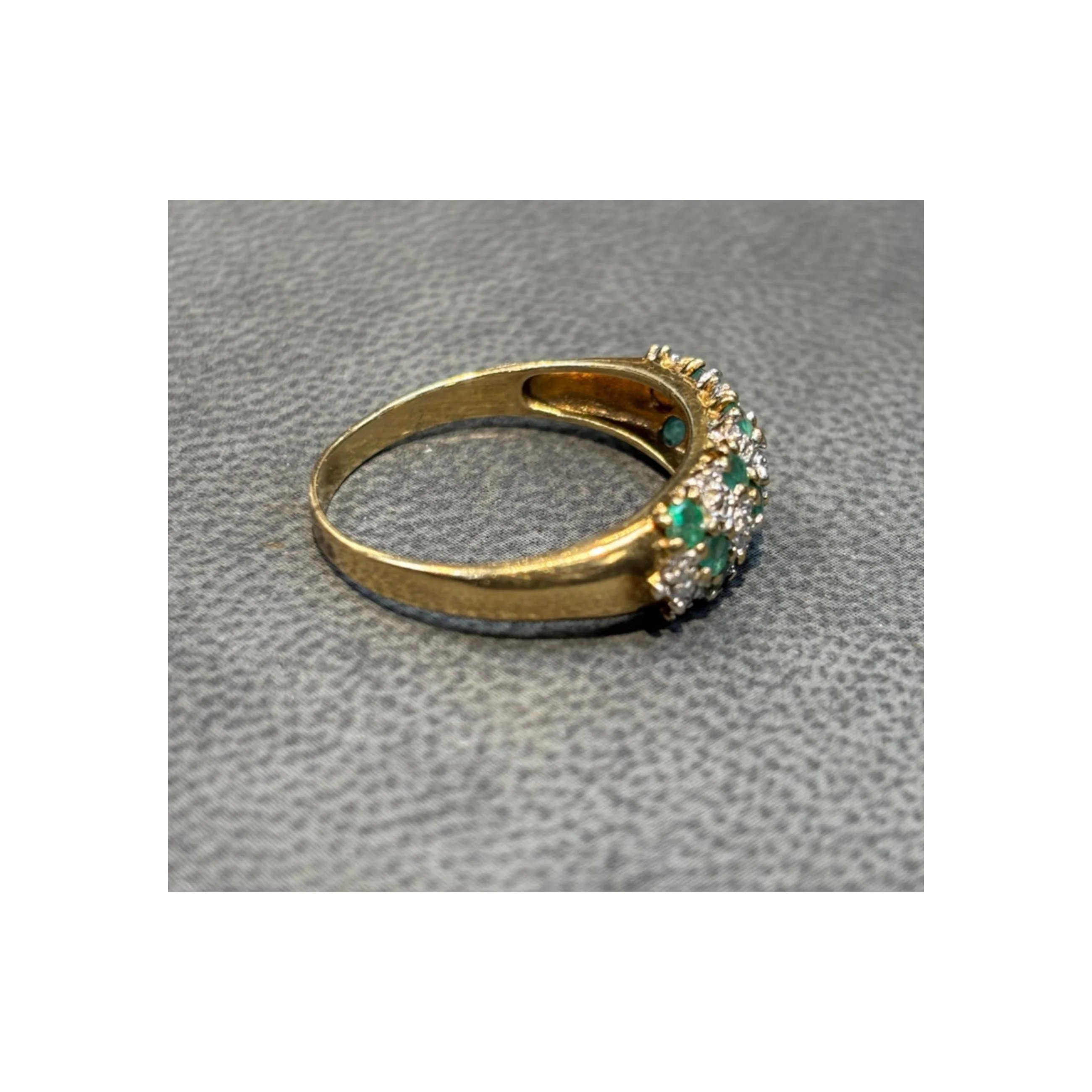 Emerald And Diamond Band Ring - Image 7