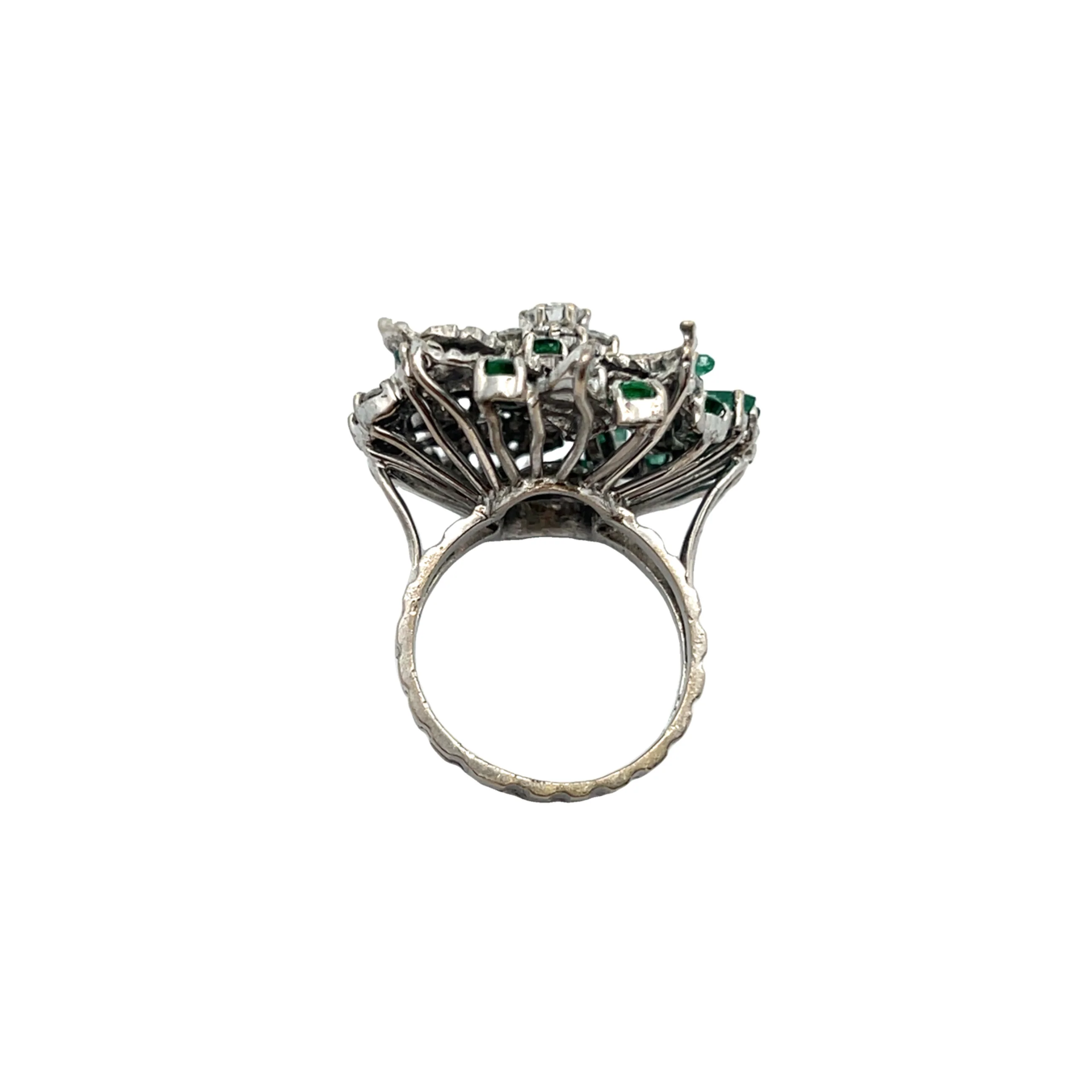 Emerald and Diamond Cocktail Ring - Image 5