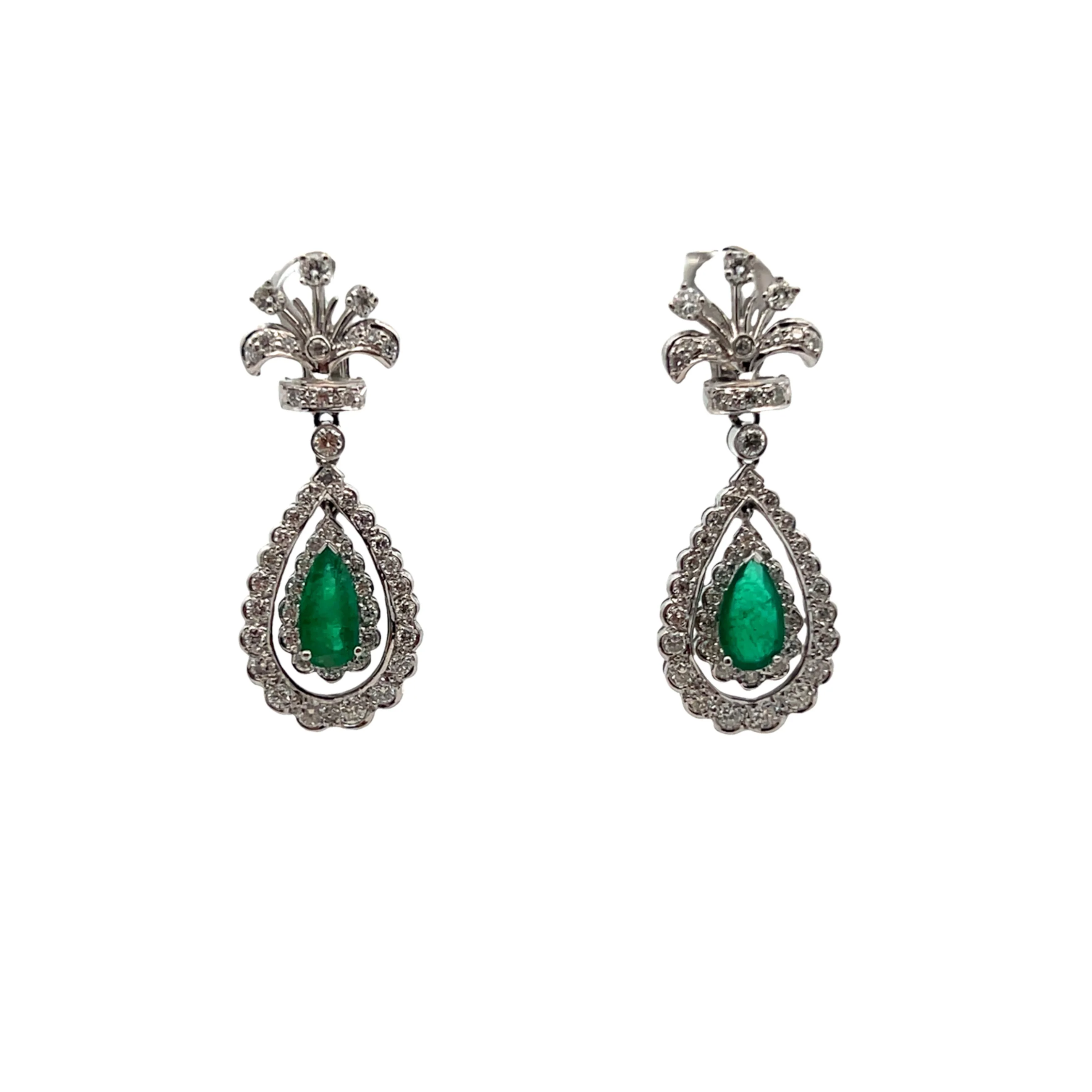Emerald and Diamond Earrings - Image 9